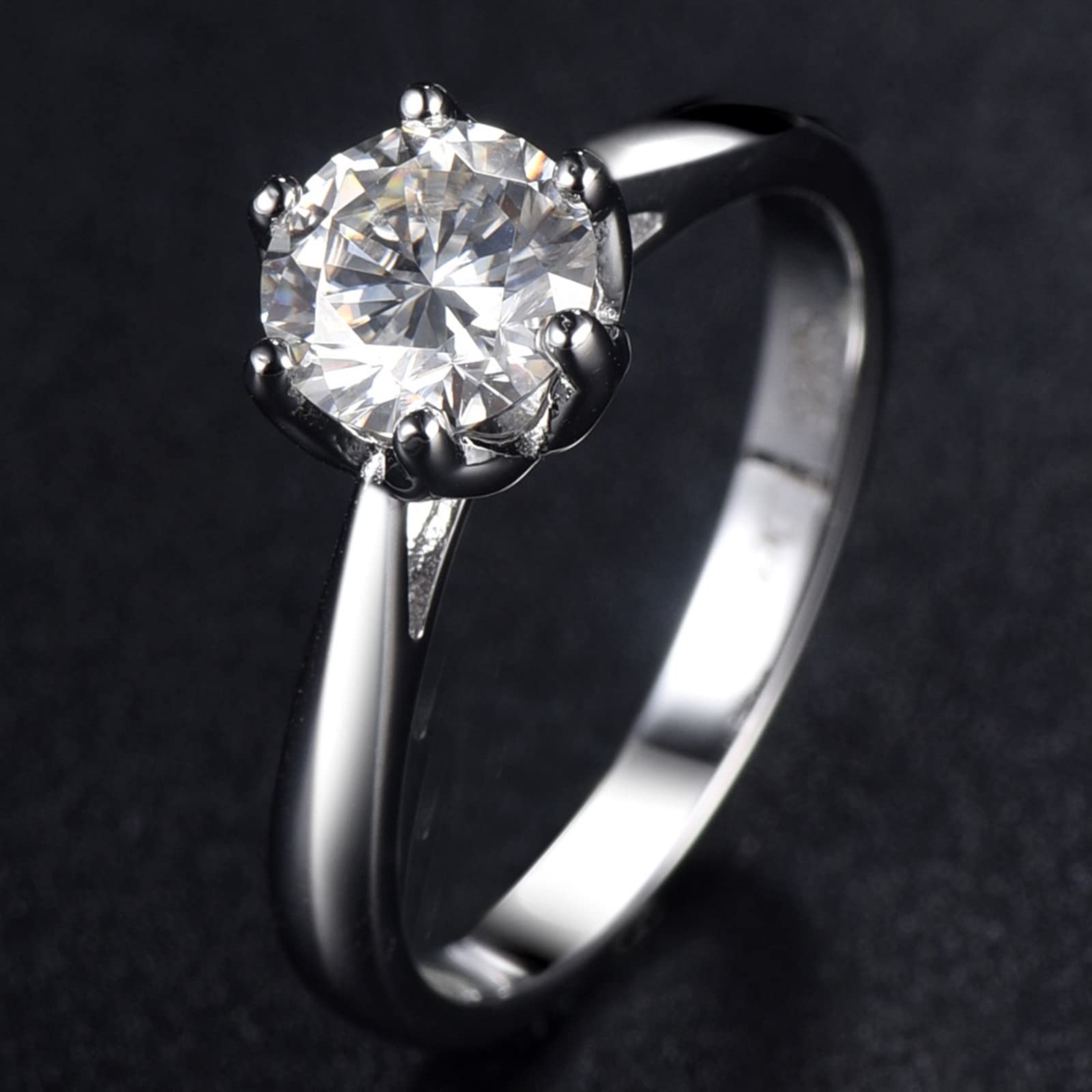 Elegant Sterling Silver & White Gold Women's Wedding Rings with Crown Zirconia - Perfect for Engagement, Anniversary & Bridal Jewelry Gifts