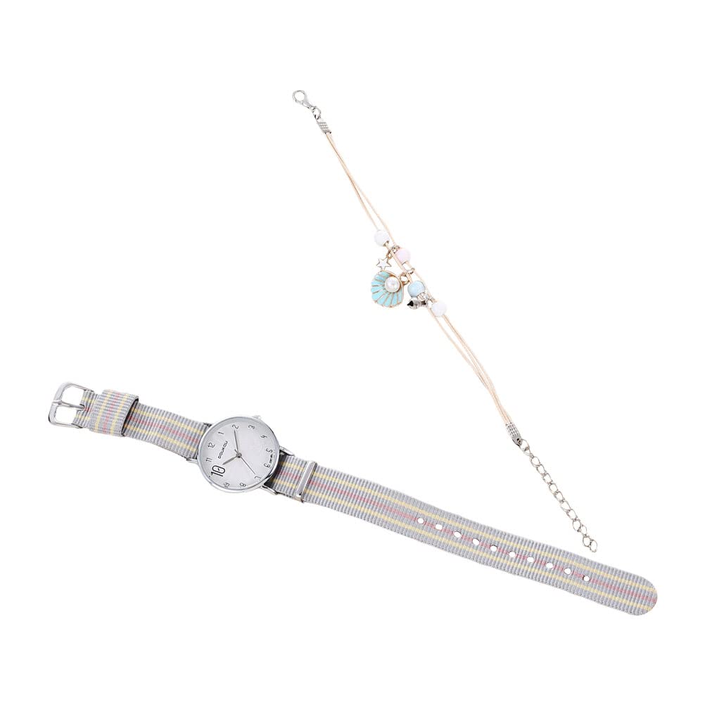 Hemobllo Women's Lounge Set with Automatic Watch & Ocean Theme Bracelet - Stylish Gift Set for Girls, Casual Wrist Decor for Everyday Wear, Perfect for Relaxation, Beach Outings and Office Accessories