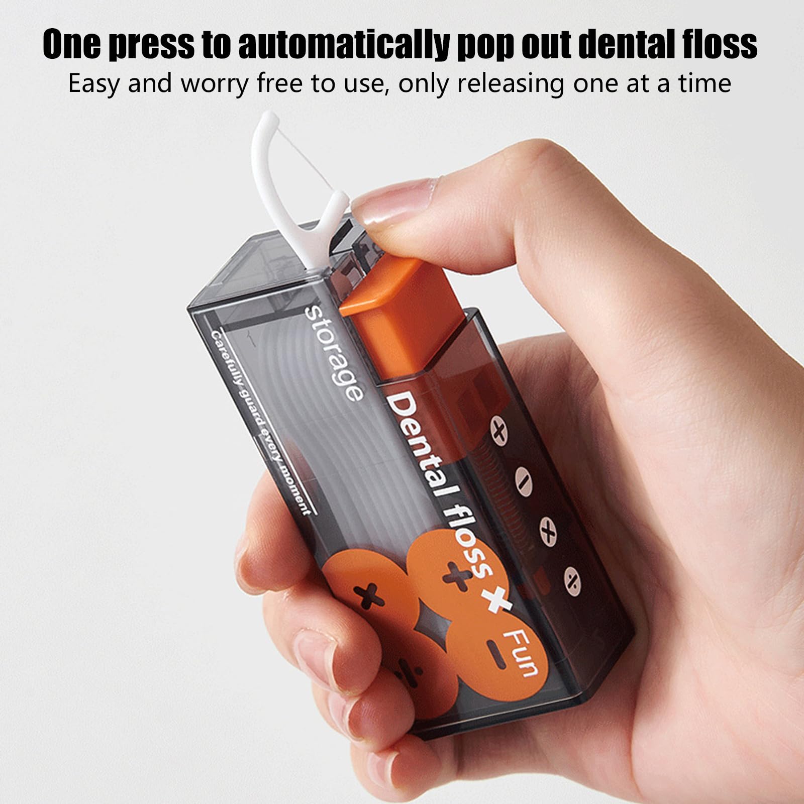Portable Refillable Dental Floss Dispenser - Automatic Floss Holder with 10 Dental Picks for Adults - High Quality Plastic Travel Flosser with Storage Box (Black) | Perfect for Travel, Office & On-the-Go Oral Care