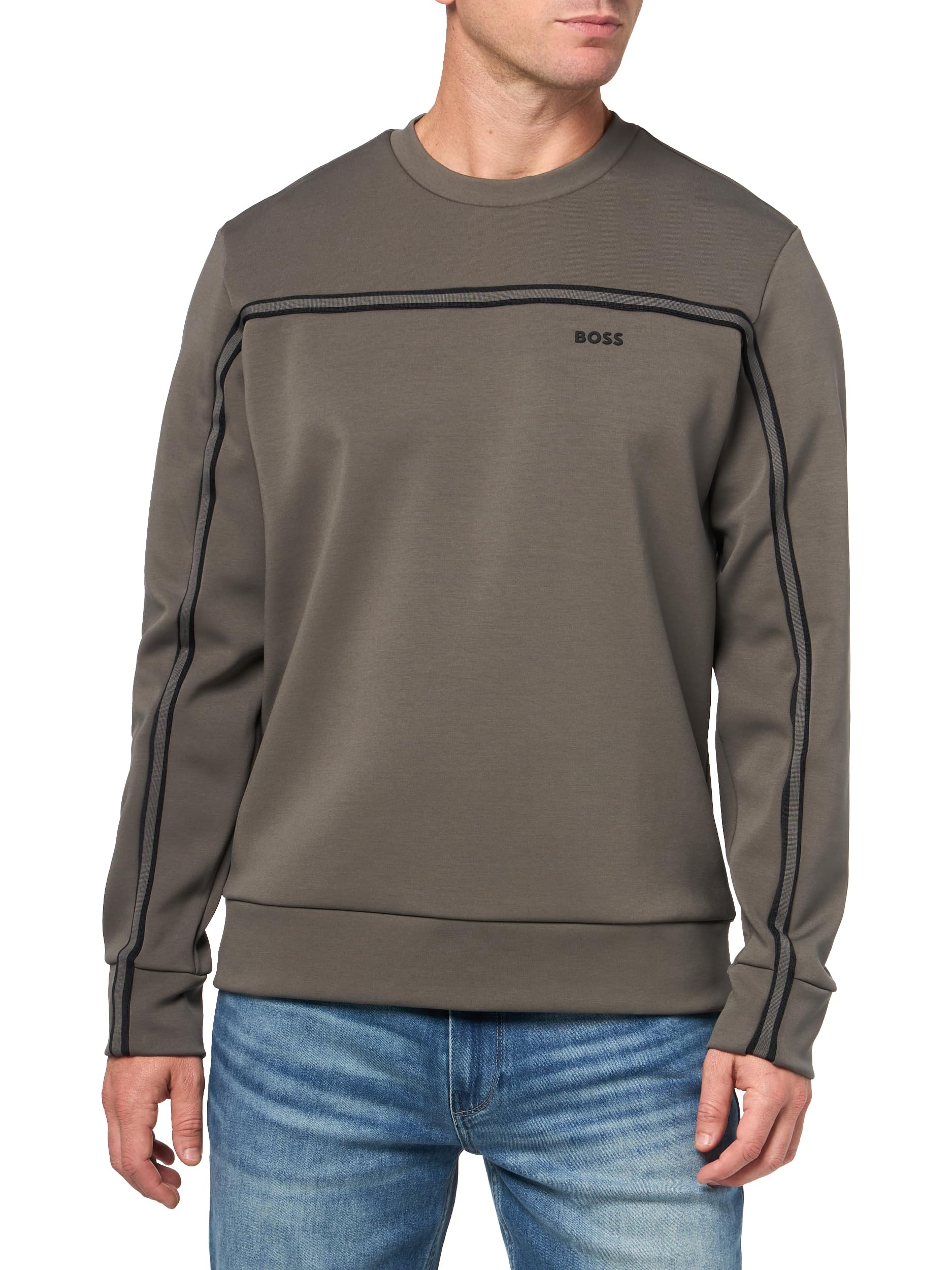 BOSS Men's Iconic Logo Crewneck Sweatshirt | Premium Cotton Pullover | Casual & Streetwear Style | Perfect for Everyday Wear, Gym & Weekend Outfits