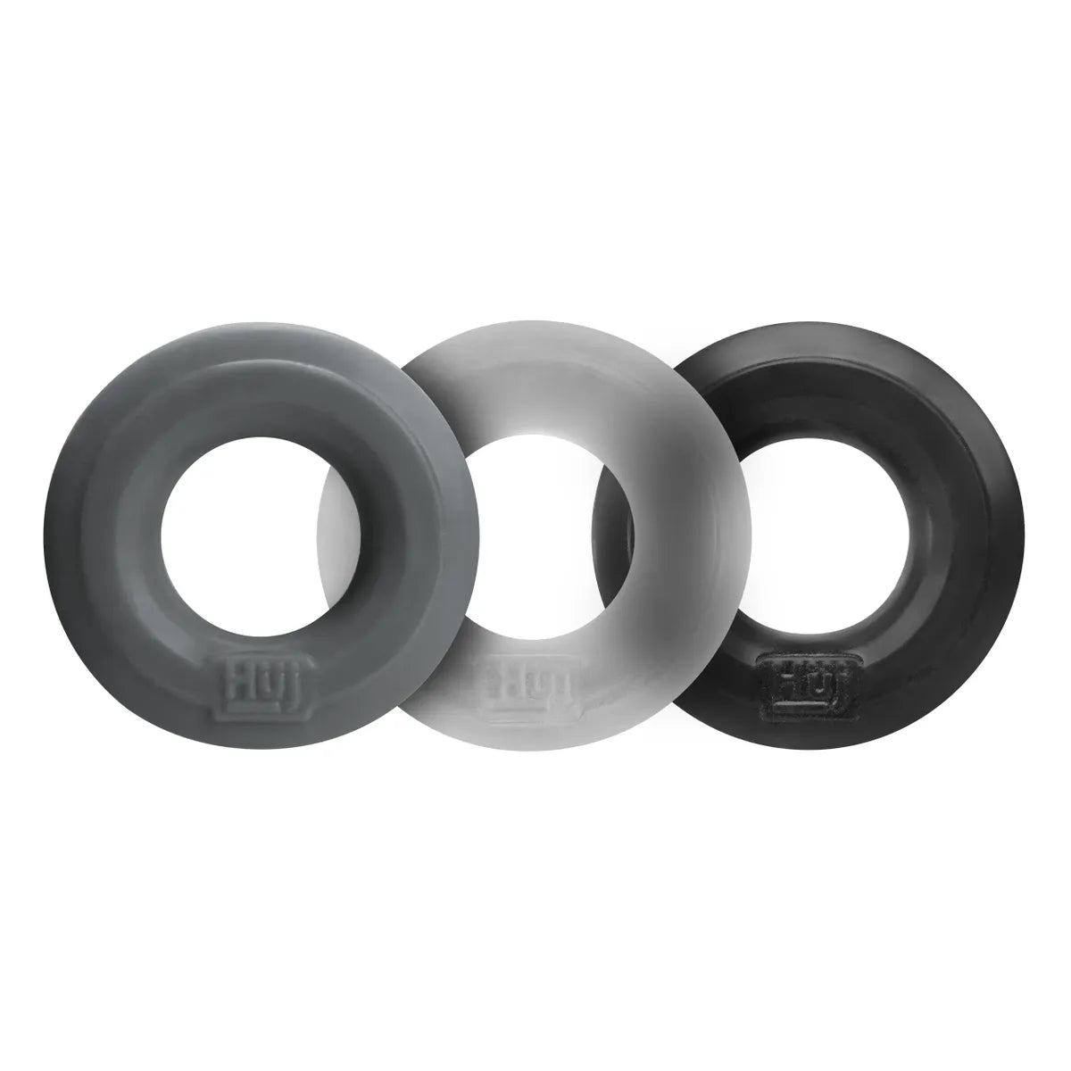 HUJ C Ring 3 Pack - Tarnish Resistant, Clear & Grey Stackable Rings for Women - Perfect for Layering, Everyday Wear & Gift Giving