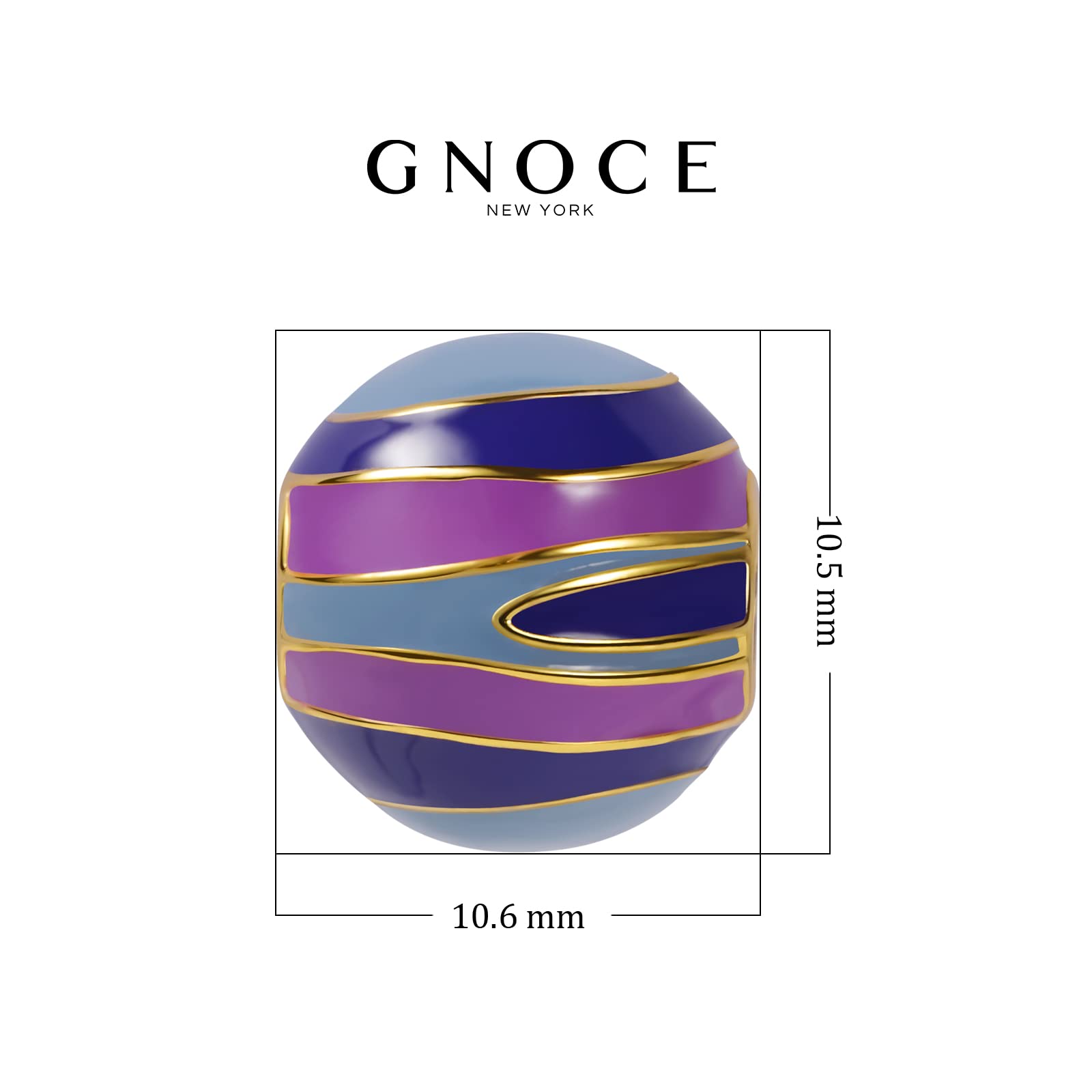 GNOCE Saturn Bead Charms for Bracelets - 925 Sterling Silver & 18K Gold Plated Solar System Planet Pendant - Perfect for Women's Jewelry, Gift for Wife, Girlfriend - Ideal for Bracelet Making, DIY Crafts & Astronomy Lovers (Mercury)
