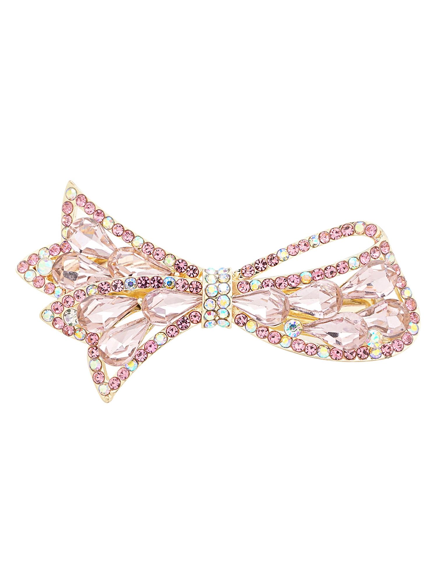 Elegant Yellow Crystal French Barrette Hair Clips for Women & Girls - Fashion Hair Accessories for Parties, Weddings & Daily Styling - Perfect Gift Idea