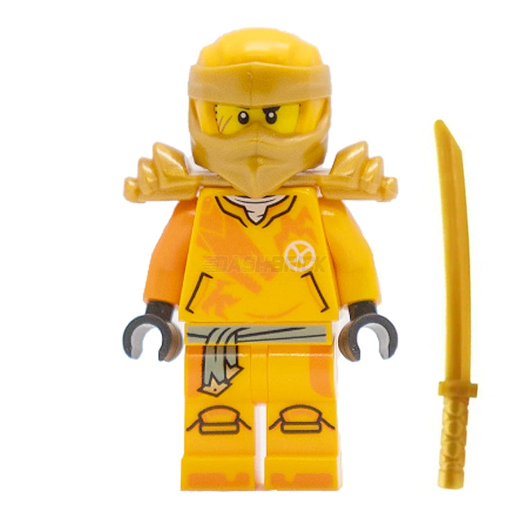 LEGO Ninjago Minifigure Arin with Orange Dragon Shirt, Head Wrap & Shoulder Armor - Collectible Toy for Kids and Fans | Perfect for Play, Display and Ninjago Themed Parties