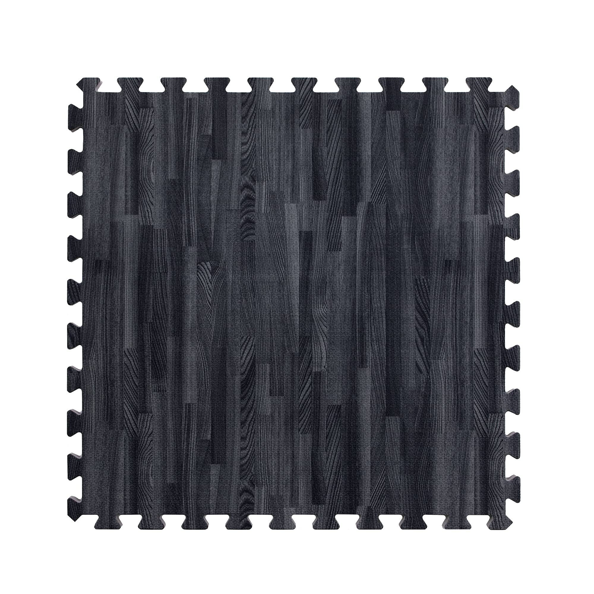 Premium Soft Wood Print Foam Flooring Tiles - Interlocking Foam Mats for Home Gym, Yoga, Kids Playroom & Exercise Areas - 3/8
