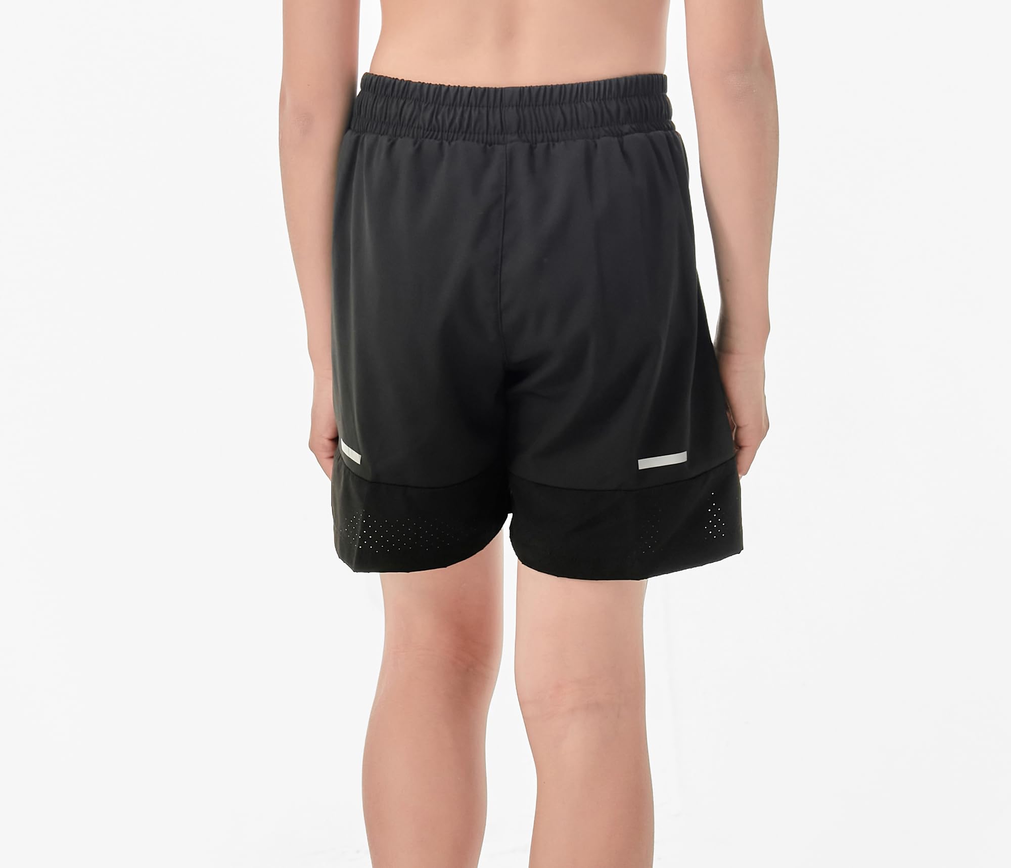 IRELIA 2 Pack Boys' Quick-Dry Athletic Shorts with Compression Liner, Zipper Pockets & Reflective Strip - Perfect for Sports, Running, Gym & Outdoor Activities