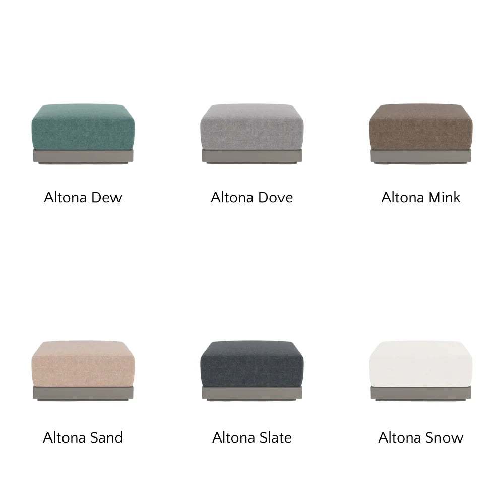 Antigua Outdoor Ottoman - Waterproof Patio Furniture, Weather-Resistant Garden Stool for Poolside, Deck, or Backyard Relaxation