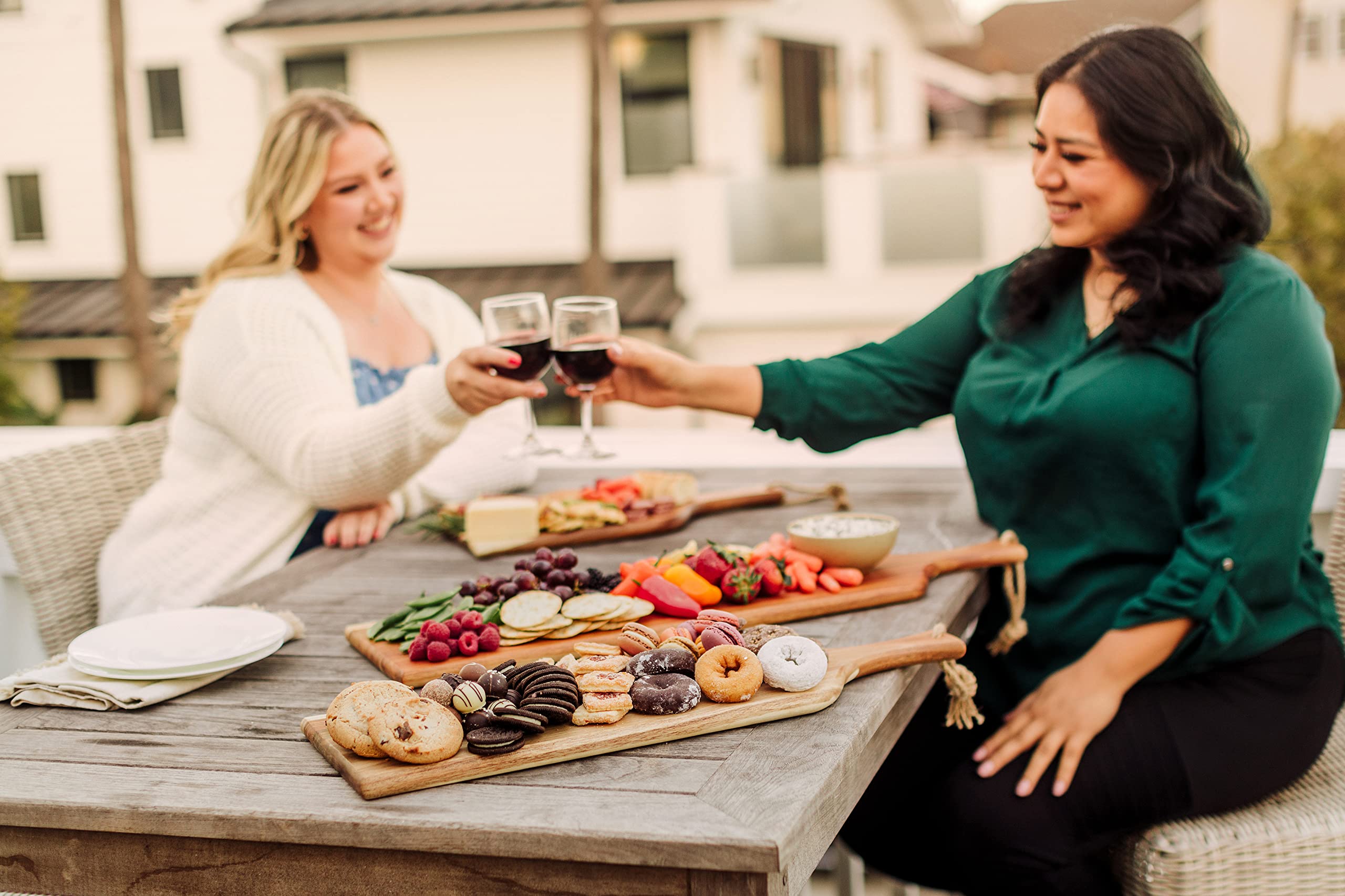 Premium Acacia Wood Charcuterie Board Set - 3 Sizes (18