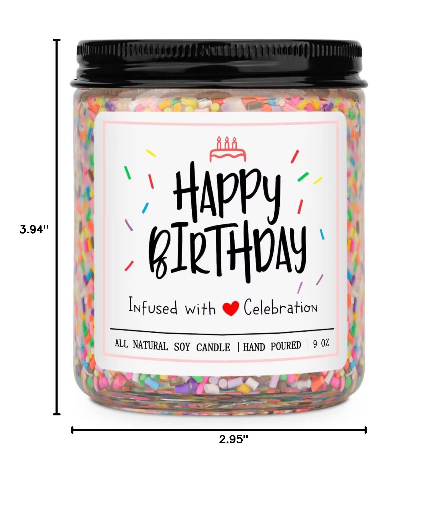 Vanilla Cream Scented Birthday Candles with Sprinkles - Unique Handmade Gift for Women & Men | Best Friend Present, Party Decor, Romantic Home Ambiance
