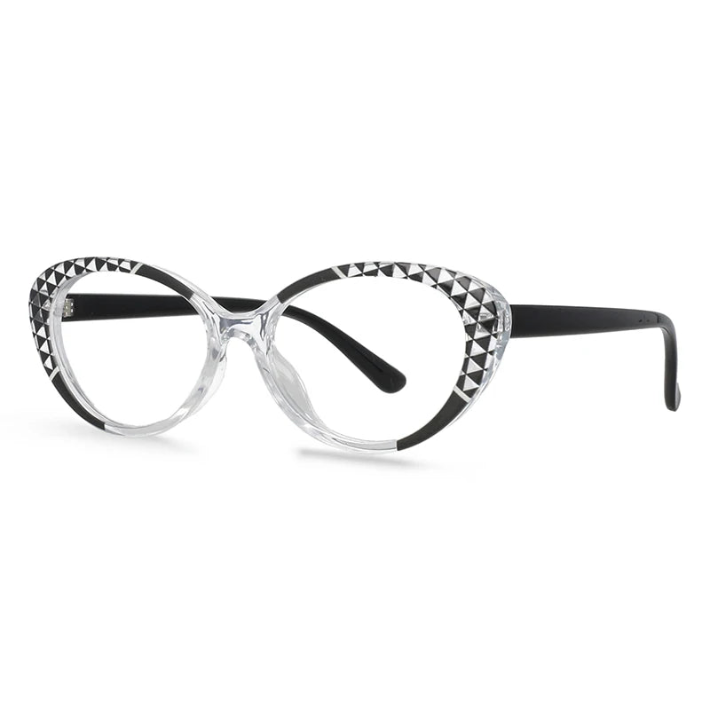 CCspace Women's Full Rim Cat Eye Titanium Reading Glasses - Lightweight & Durable R57128 for Work, Reading & Fashion Accessories