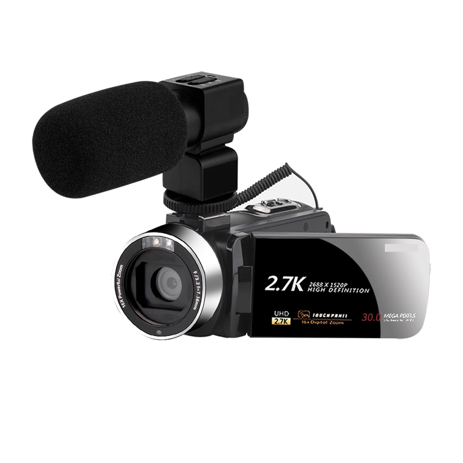 2.7K Vlog Camera with 16X Zoom & Touch Screen - Perfect for Outdoor Photography & YouTube Videos