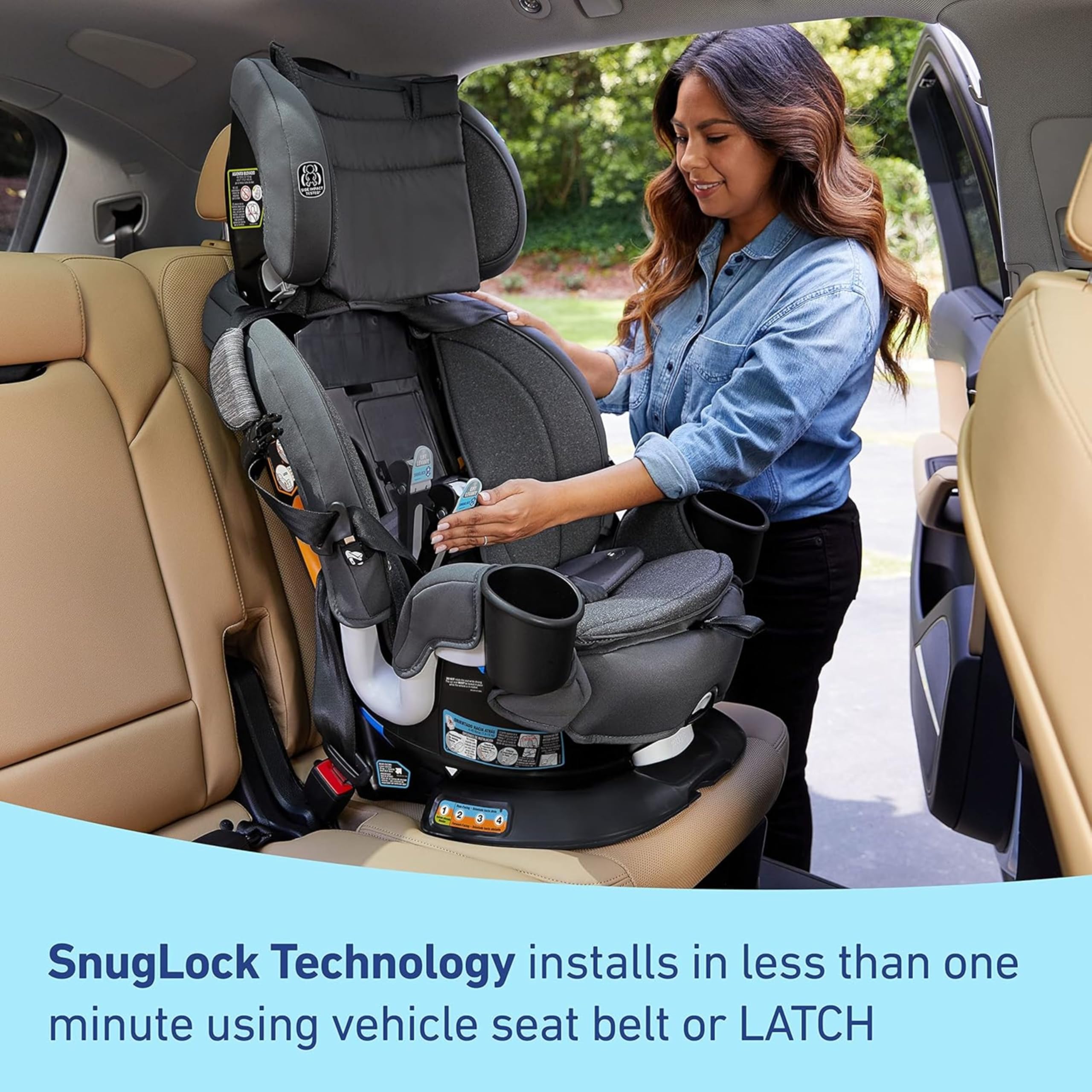 Graco Turn2Me 3-in-1 Rotating Convertible Car Seat - Highback Booster for Infants & Toddlers (5-100 lbs) | Safe & Easy 360° Rotation | Manchester Design | Perfect for City Driving, Road Trips & School Drop-offs