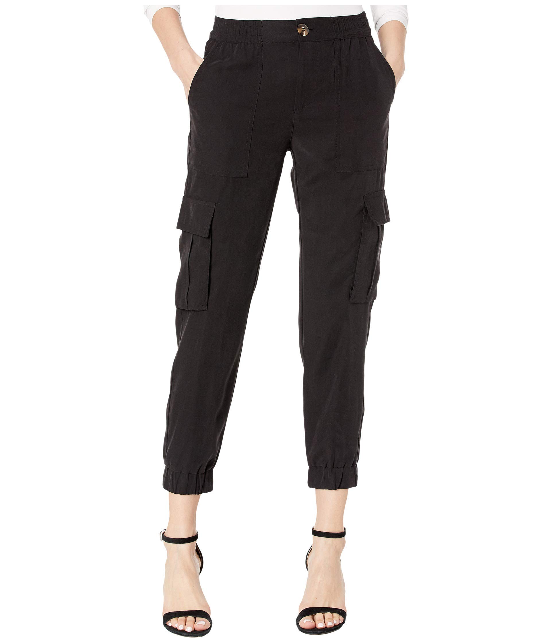 Sanctuary The Harmony Women's Cargo Pants - Stretch Rayon Fabric with Elastic Cuffs & Zipper Closure - Casual Streetwear for Hiking, Travel & Everyday Comfort