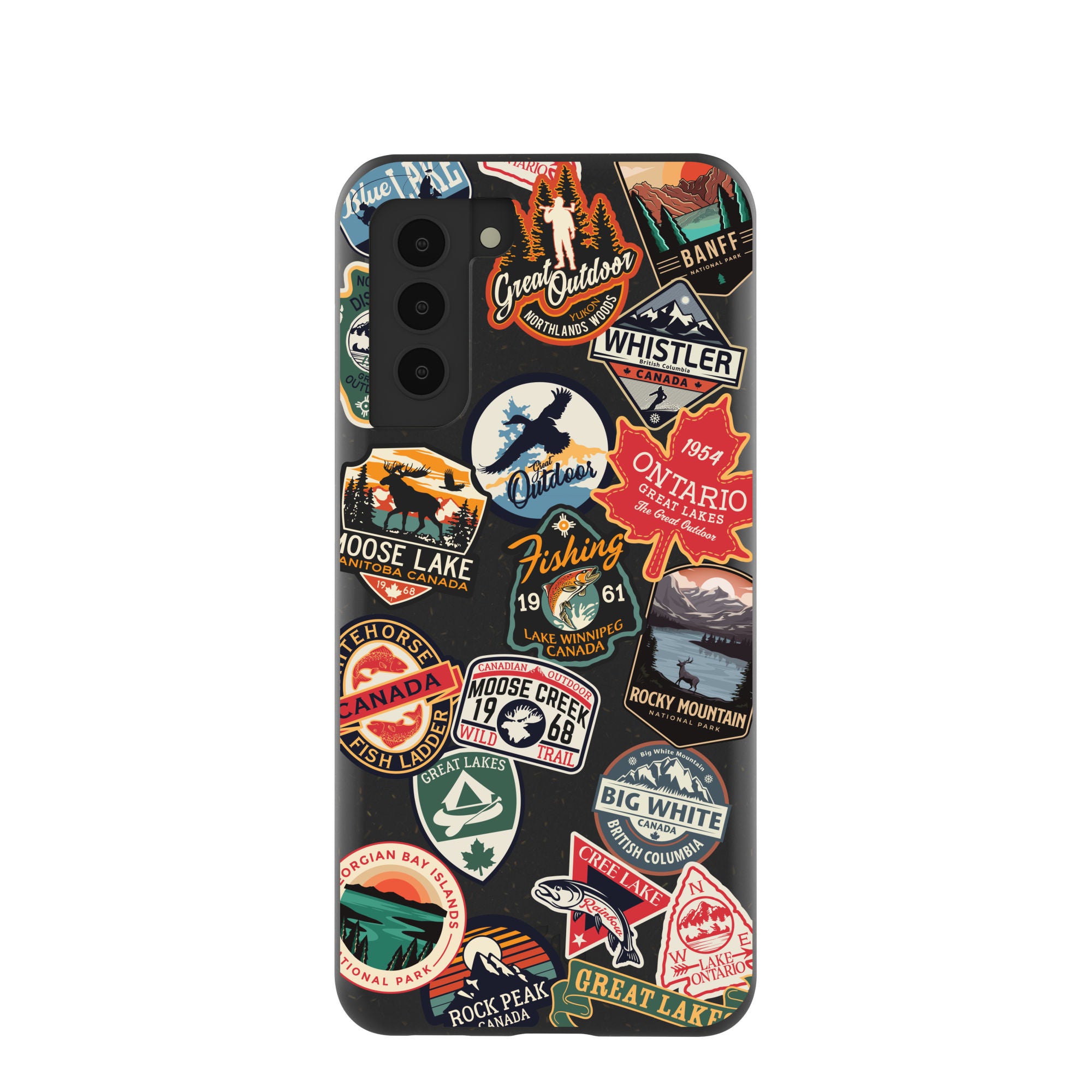 Durable Black Canadian Stickers Samsung Galaxy S21 Case - Protective Phone Cover for Everyday Use & Travel