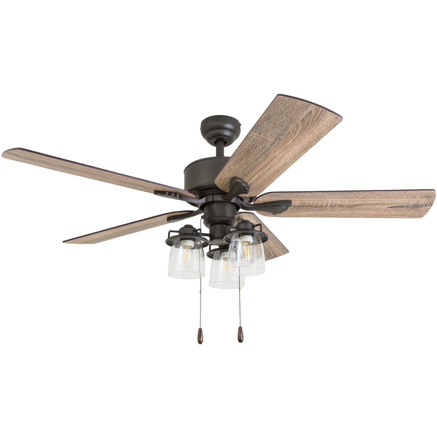 52 Inch Bronze River Run Ceiling Fan with Remote Control - Perfect for Living Rooms, Bedrooms, and Outdoor Spaces