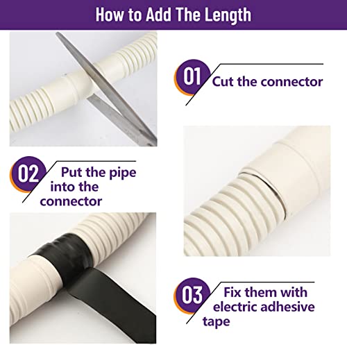 20 Ft UV Resistant Flexible Air Conditioner Drain Hose for Ductless Mini Split AC & Heat Pump Systems - Indoor/Outdoor Use for Home, Office & RV Cooling Solutions