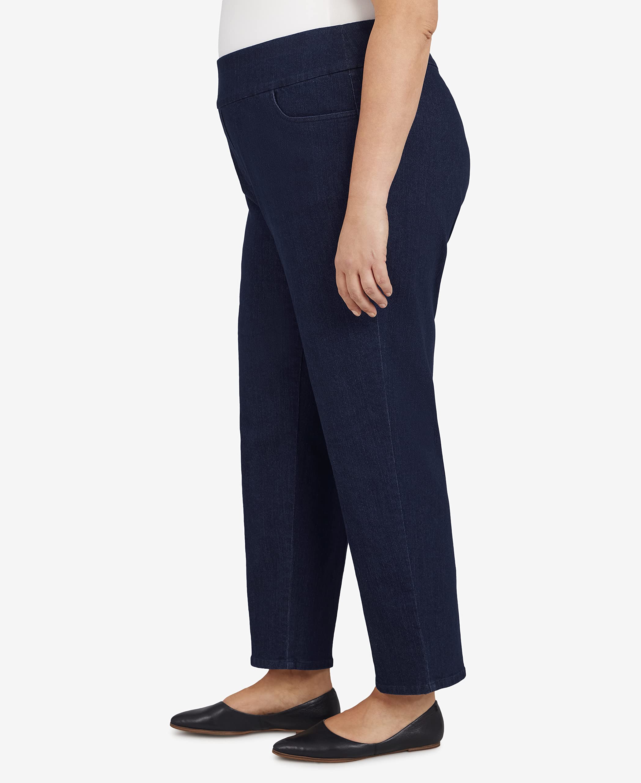 Alfred Dunner Women's Plus Size Super Stretch Mid Rise Capri Pants - Comfortable Casual Wear for Work & Travel