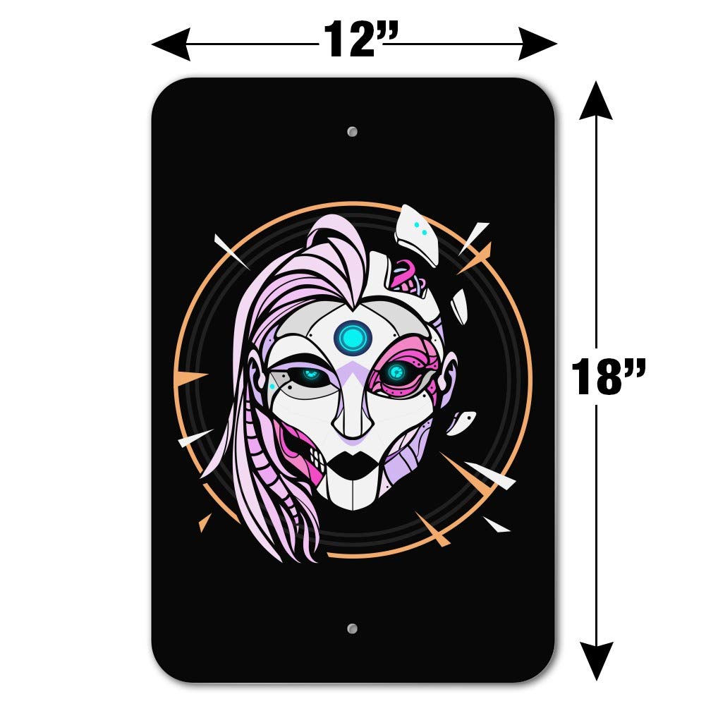 Cyborg Android Robot Science Woman Face Wall Art - Unique Home & Office Decor for Sci-Fi Fans | Perfect for Living Room, Bedroom, or Workspace