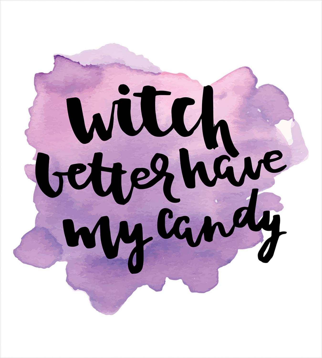 Ambesonne Halloween Duvet Cover Set - Witch Better Have My Candy Funny Calligraphy 3-Piece Bedding Set with 2 Pillow Shams, King Size in Pale Pink Lavender White | Spooky Seasonal Decor for Bedroom, Dorm, or Halloween Party