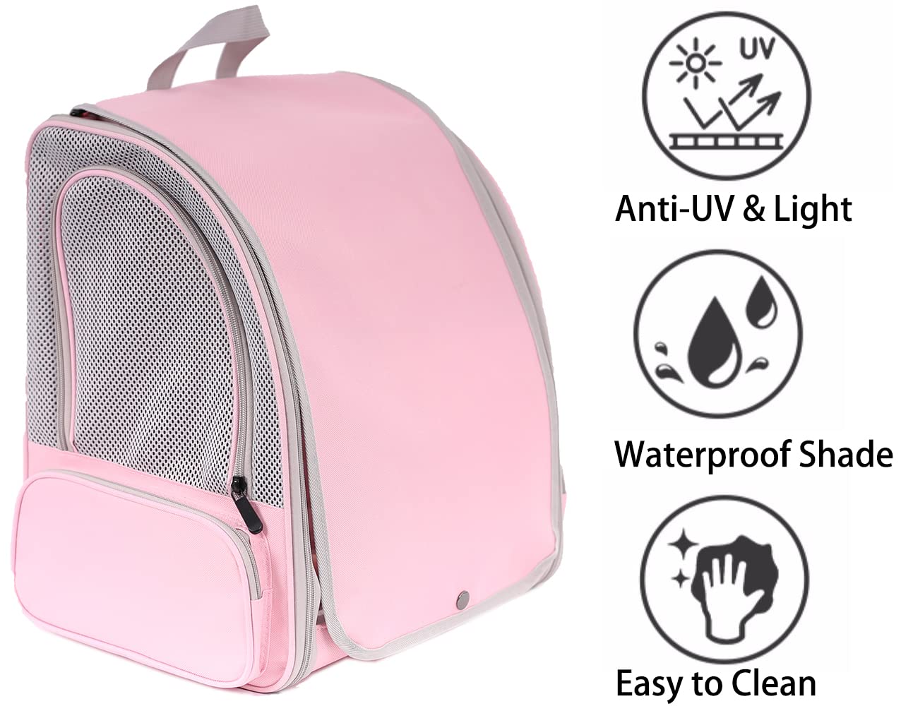 Bird Carrier Backpack with Wooden Stand Perch - Portable Travel Cage for Small Birds (Pink) | Perfect for Vet Visits, Outdoor Adventures & Air Travel
