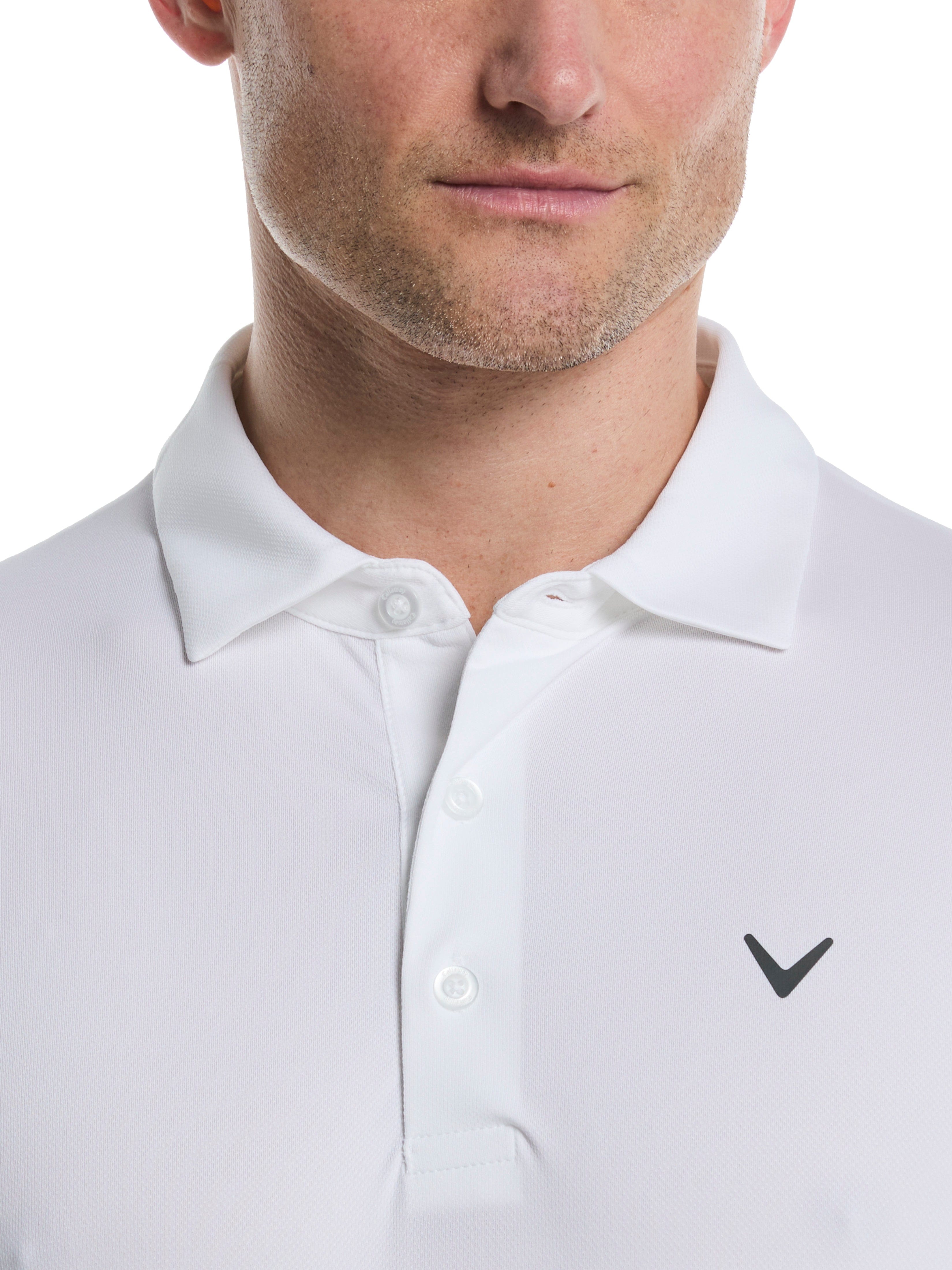 Men's Micro Hex Solid Golf Polo Shirt - Breathable Quick-Dry Performance Tee for Golf, Casual Wear & Outdoor Activities