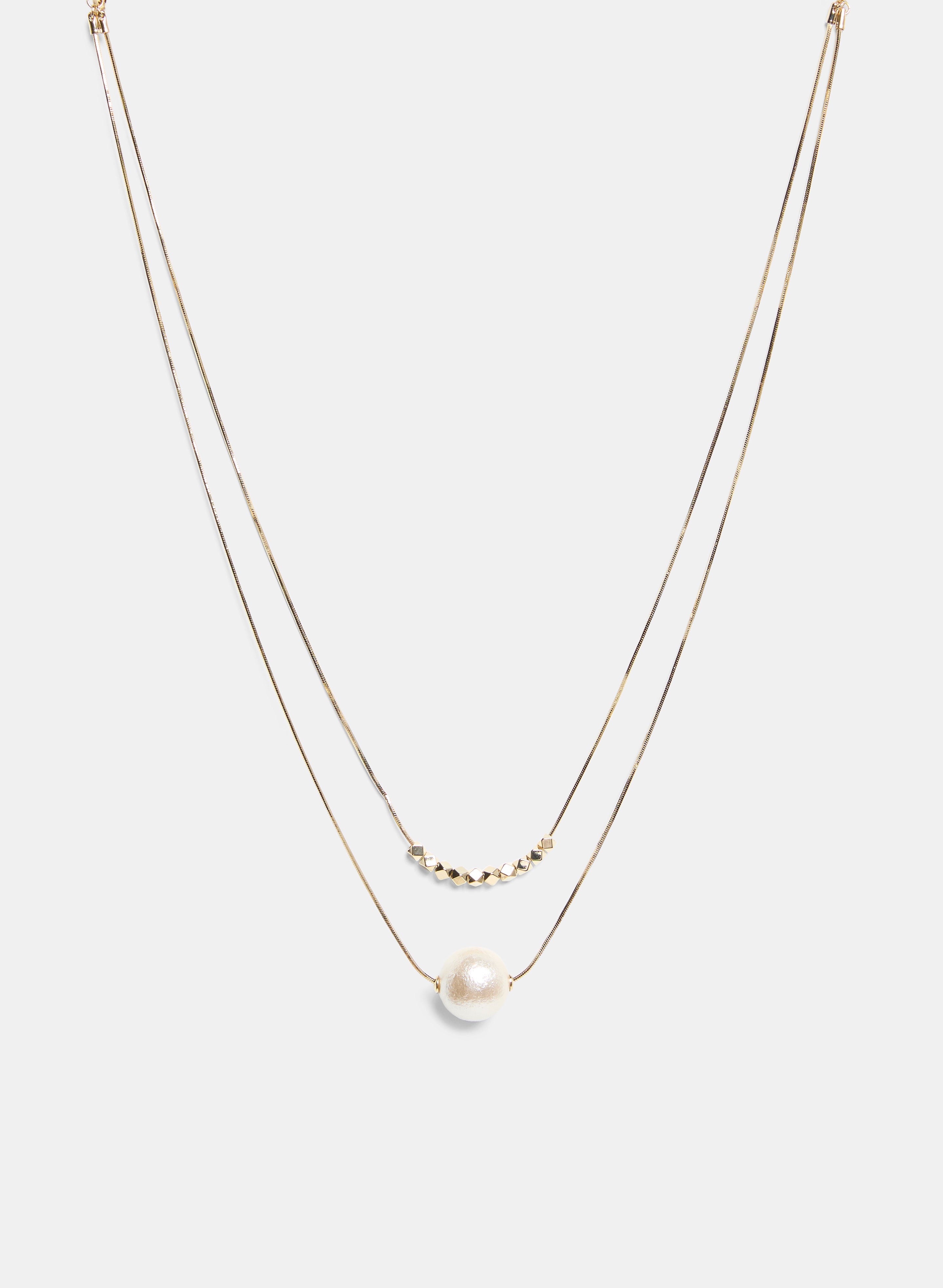 Elegant Double Row Pearl Insert Necklace for Women - Perfect for Weddings, Parties & Formal Events