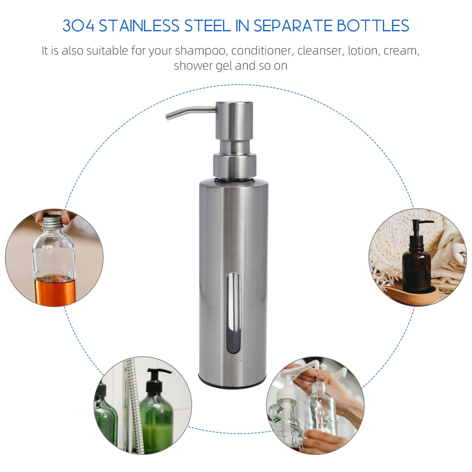 Cabilock Automatic Soap Dispenser - High Pressure Stainless Steel Kitchen & Bathroom Soap Dispenser for Dish Washing, Travel & Home Use - Black (Refillable, Touch-Free Design)