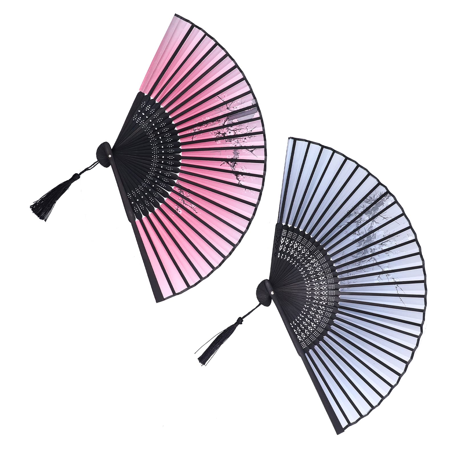 Elegant Plum Blossom Handheld Folding Fan for Women - Classic Bamboo Collapsible Fan for Cooling & Asian Home Decor - Perfect for Weddings, Cosplay, and Wall Decoration