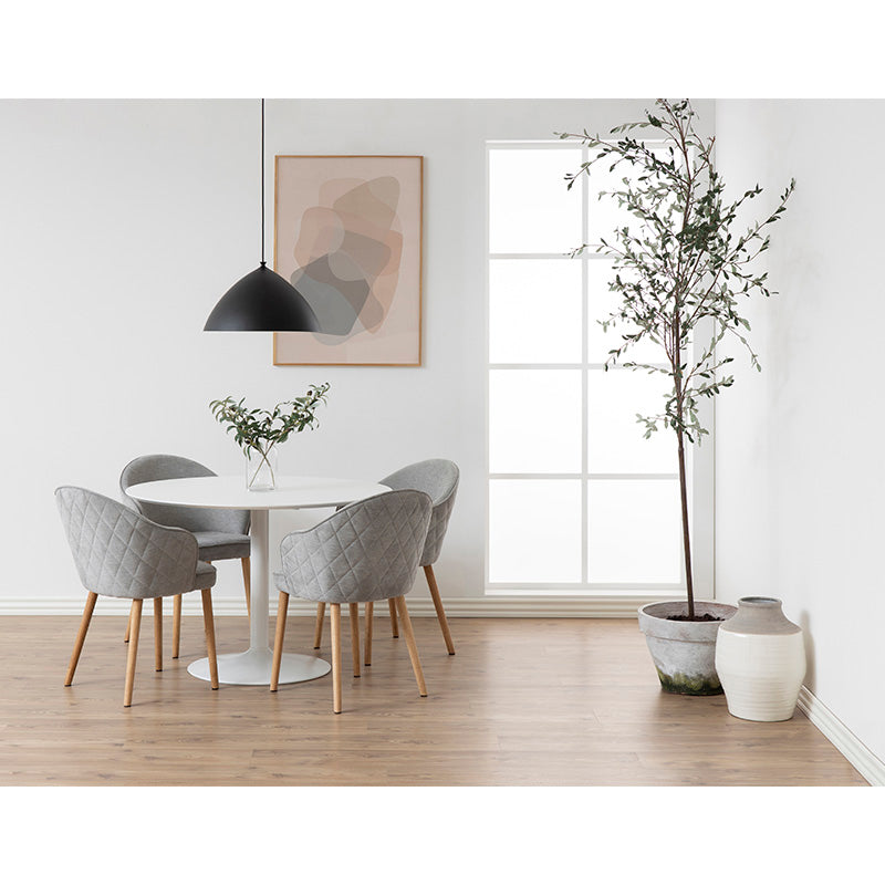 TITAN 43-Inch Round Dining Table - White Wood Modern Kitchen Table for Small Spaces, Perfect for Breakfast Nook, Apartment Dining & Cozy Family Meals