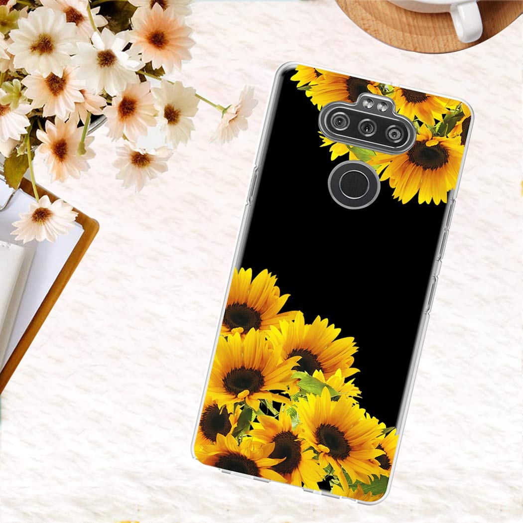 Cute Clear Slim Shockproof TPU Phone Case for LG Aristo 5 Plus/K31/Risio 4/Phoenix 5/Fortune 3 - Sunflower Pattern Protective Cover for Women & Girls | Perfect for Everyday Use, School & Work Protection