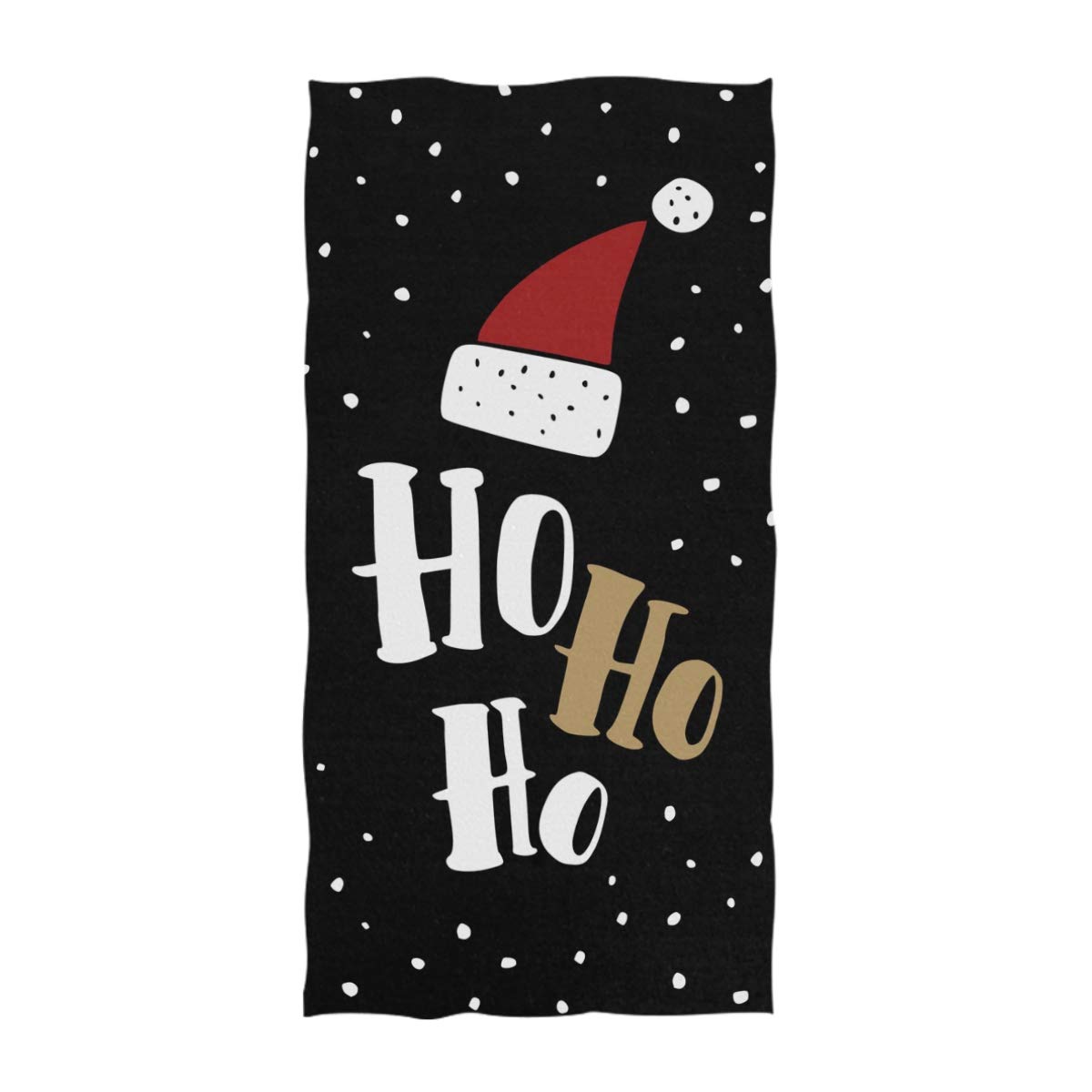 Funny Santa Claus Red Hat Hohoho Laughter Snowflake Print Soft Hand Towels - 16
