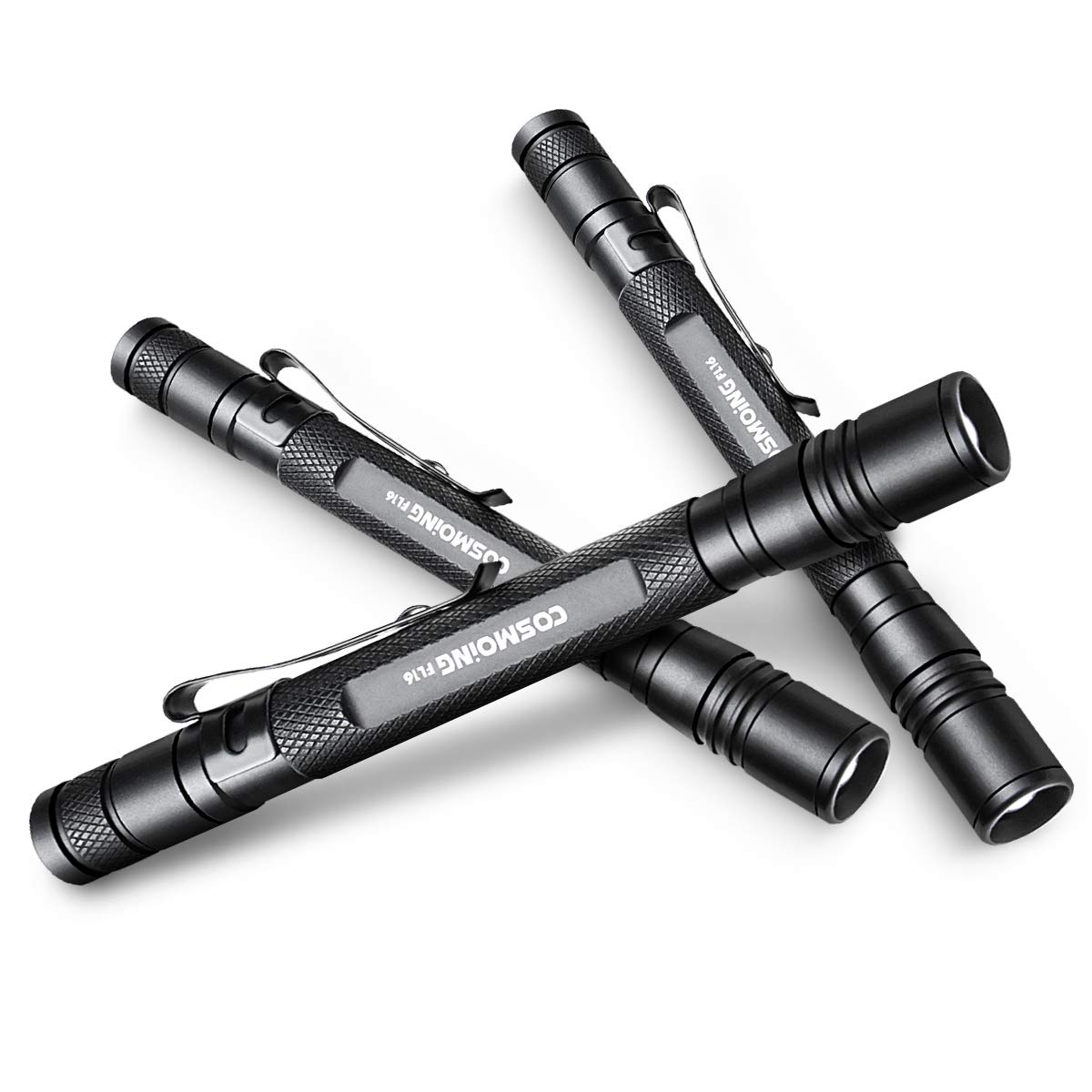 3 Pack LED Pen Flashlight with Adjustable Focus - 150 Lumen Waterproof Flashlight, 3 Modes (High/Low/Strobe) - Battery Powered (AAA Batteries Not Included) - Perfect for Camping, Hiking, Emergency Kits & Home Use
