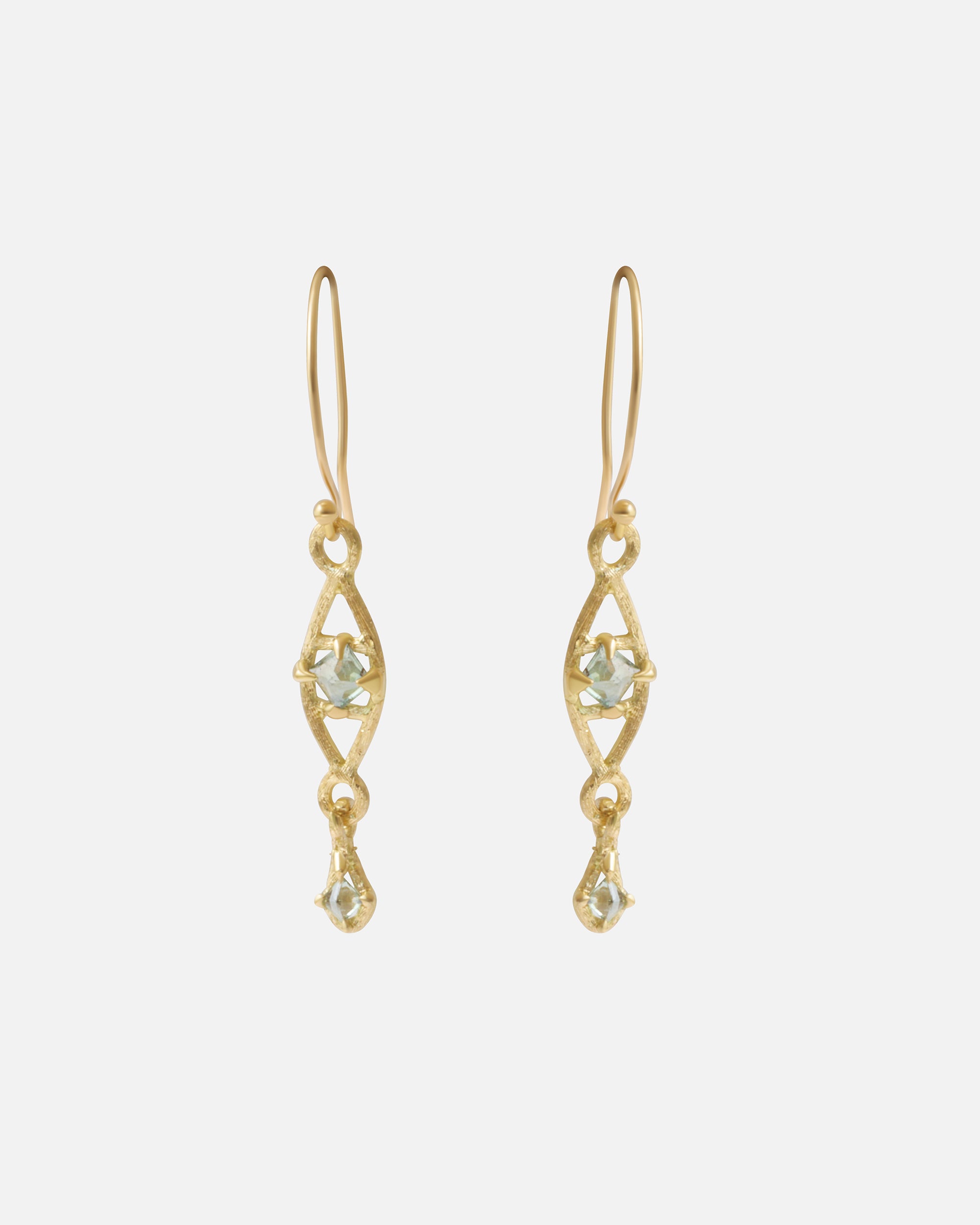 Exquisite Silk & Pyramid Teal Sapphire Earrings for Women – Elegant Handmade Jewelry for Weddings, Parties & Special Occasions