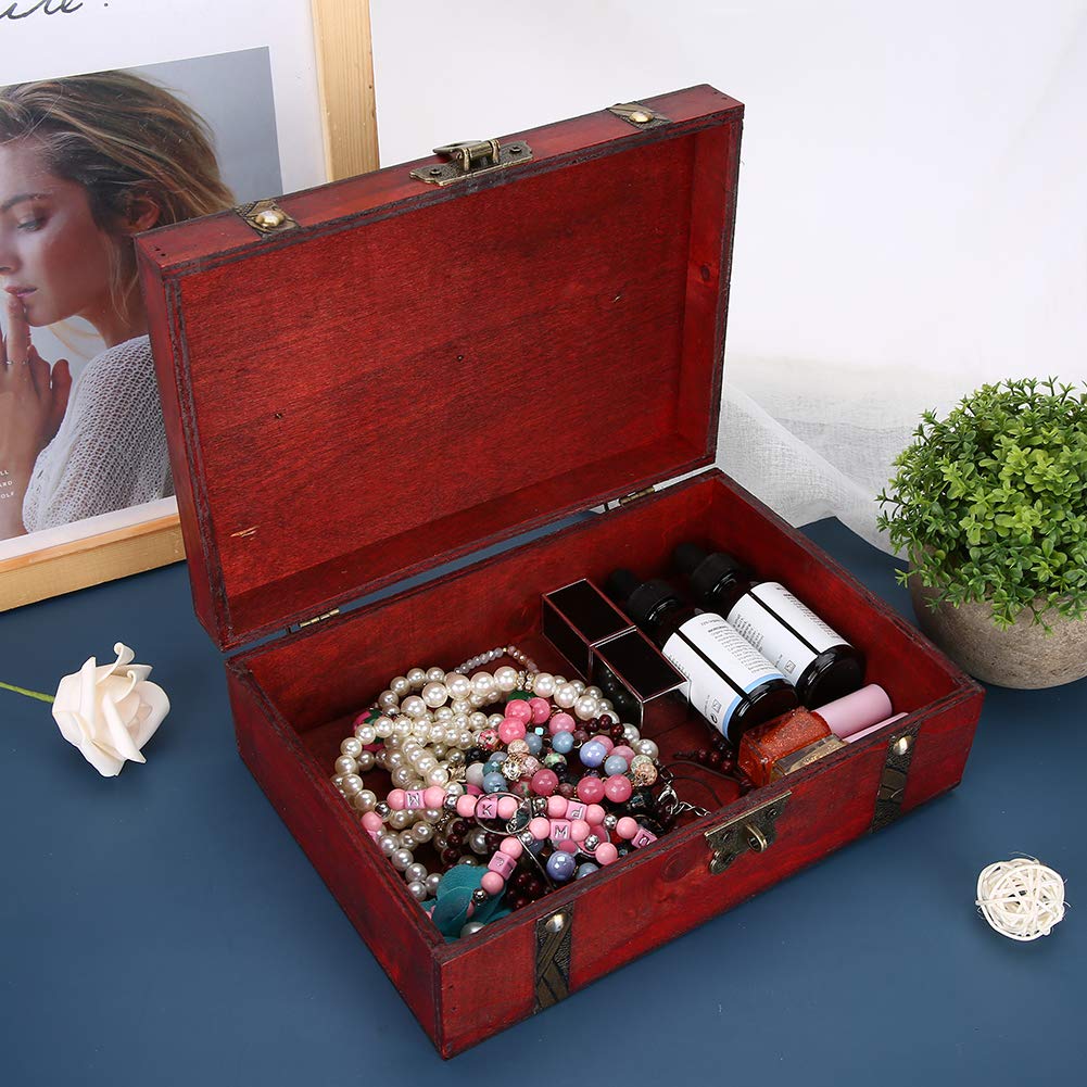 Vintage Multifunctional Jewelry Storage Box - Retro Home Decor Organizer for Office & Women | Perfect for Rings, Earrings, Necklaces & Small Accessories