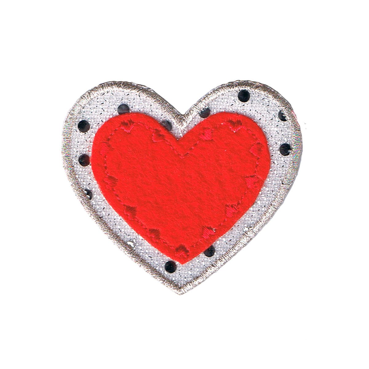 Red Heart with Sequins Embroidered Iron-On Patch - Love Symbol Badge for DIY Clothing, Bags, Hats & Accessories | Perfect for Valentine's Day, Weddings & Craft Projects