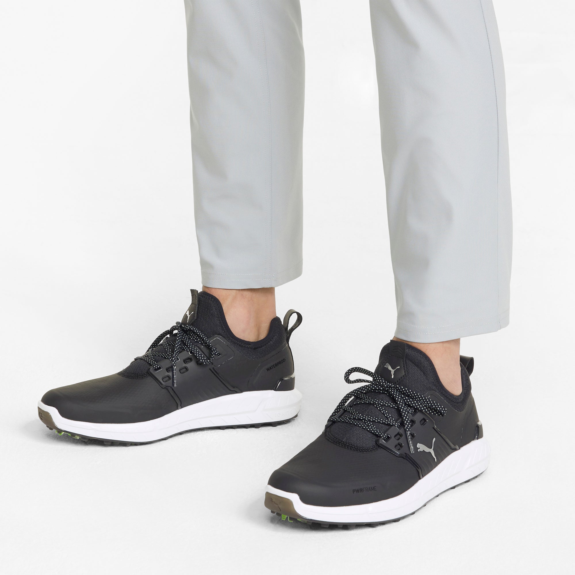PUMA IGNITE ARTICULATE Men's Golf Shoes - Lightweight & Waterproof Spiked Golf Shoes for Men (Black/Silver) | Perfect for Course Play & Practice Rounds