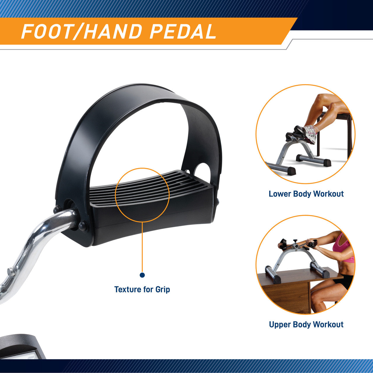 Marcy NS 912 Mini Under Desk Exercise Bike - Portable Pedal Exerciser for Home & Office Workouts - Improve Fitness While Sitting at Desk or Watching TV