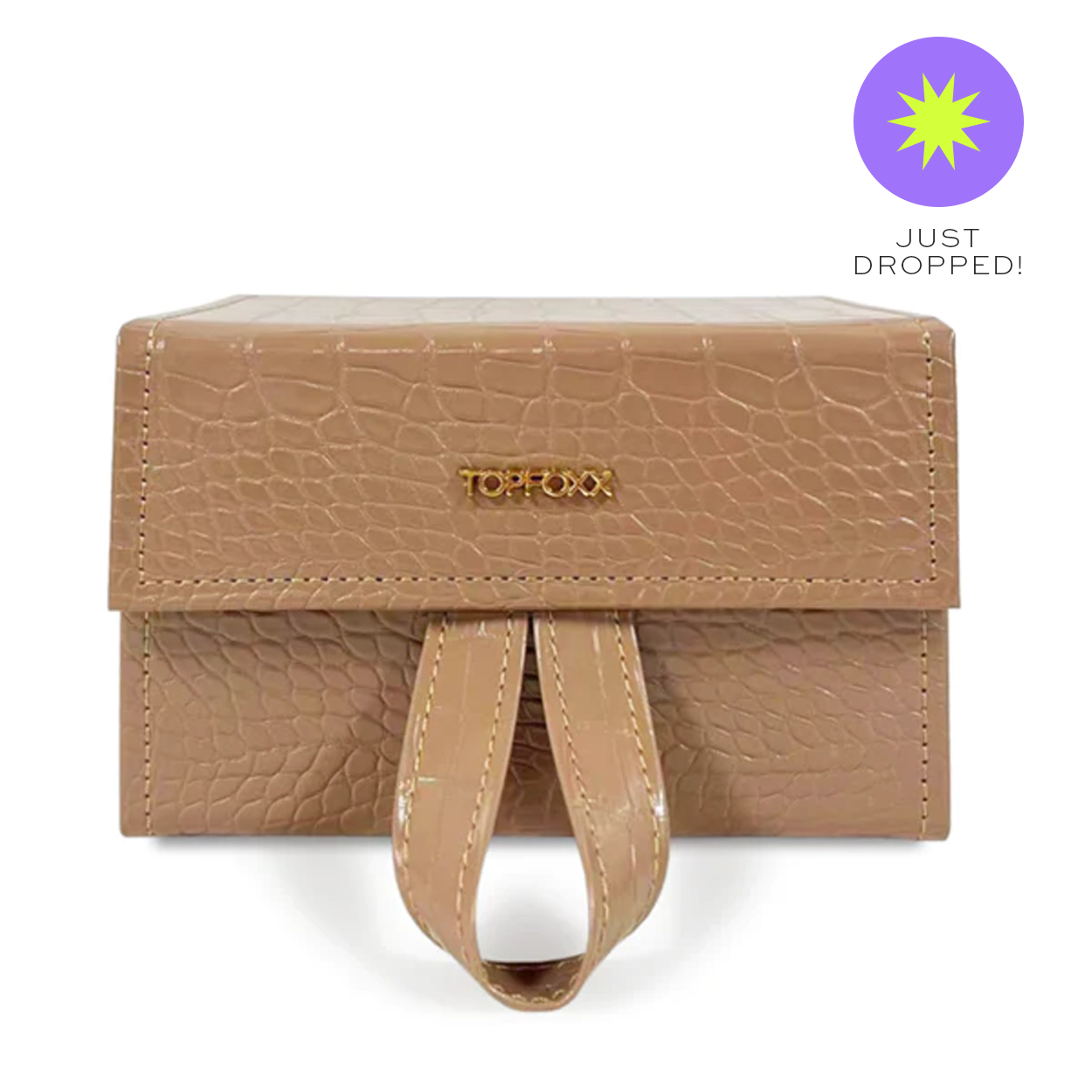 Luxury Nude Faux Crocodile Leather Travel Case - Waterproof Cosmetic Bag & Toiletry Organizer for Women | Perfect for Vacation, Business Trips & Gym Essentials Storage