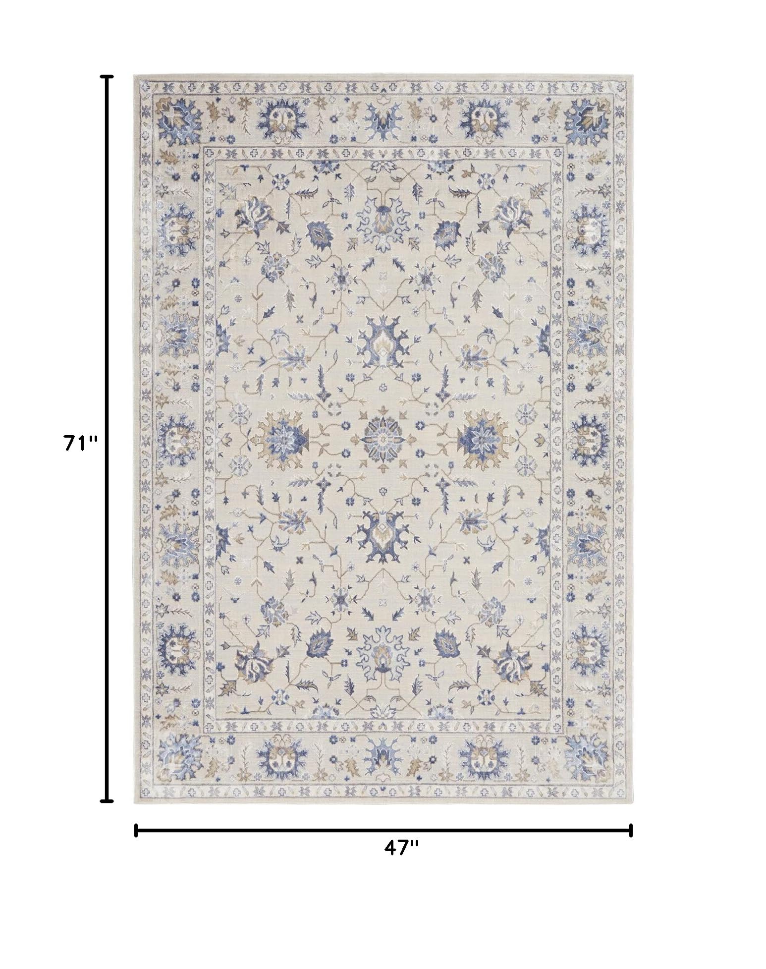 Nourison Sleek Textures Traditional Ivory 3'11