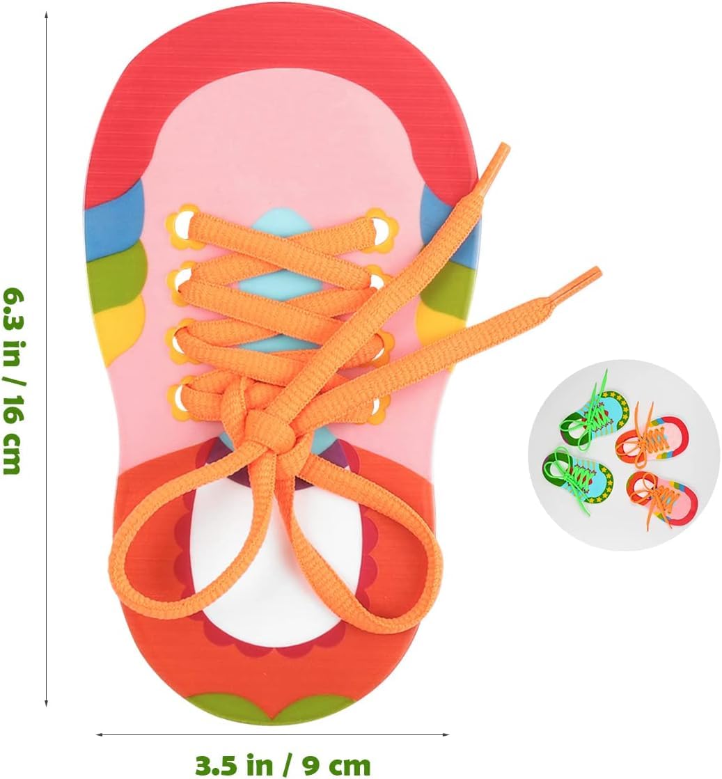 NUOBESTY Learn to Tie Shoelaces Toy - Early Educational Lacing Practice Kit for Kids & Toddlers - Perfect for Montessori Learning, Fine Motor Skills Development & Preschool Classroom Activities