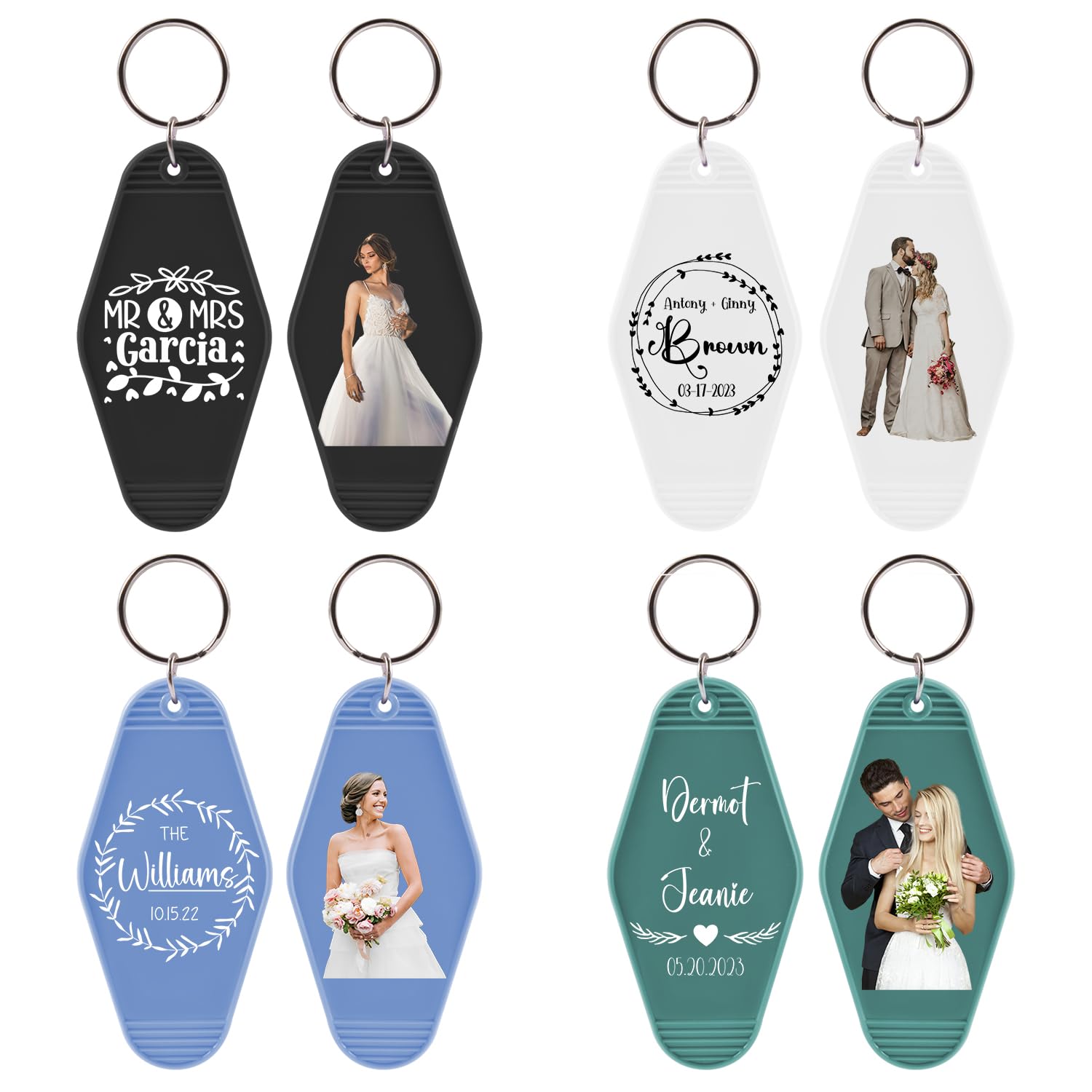 Personalized Wedding Keychains - Custom Engraved Bulk Favors with Logo/Text/Photo - Perfect for Bridal Showers, Receptions & Guest Souvenirs