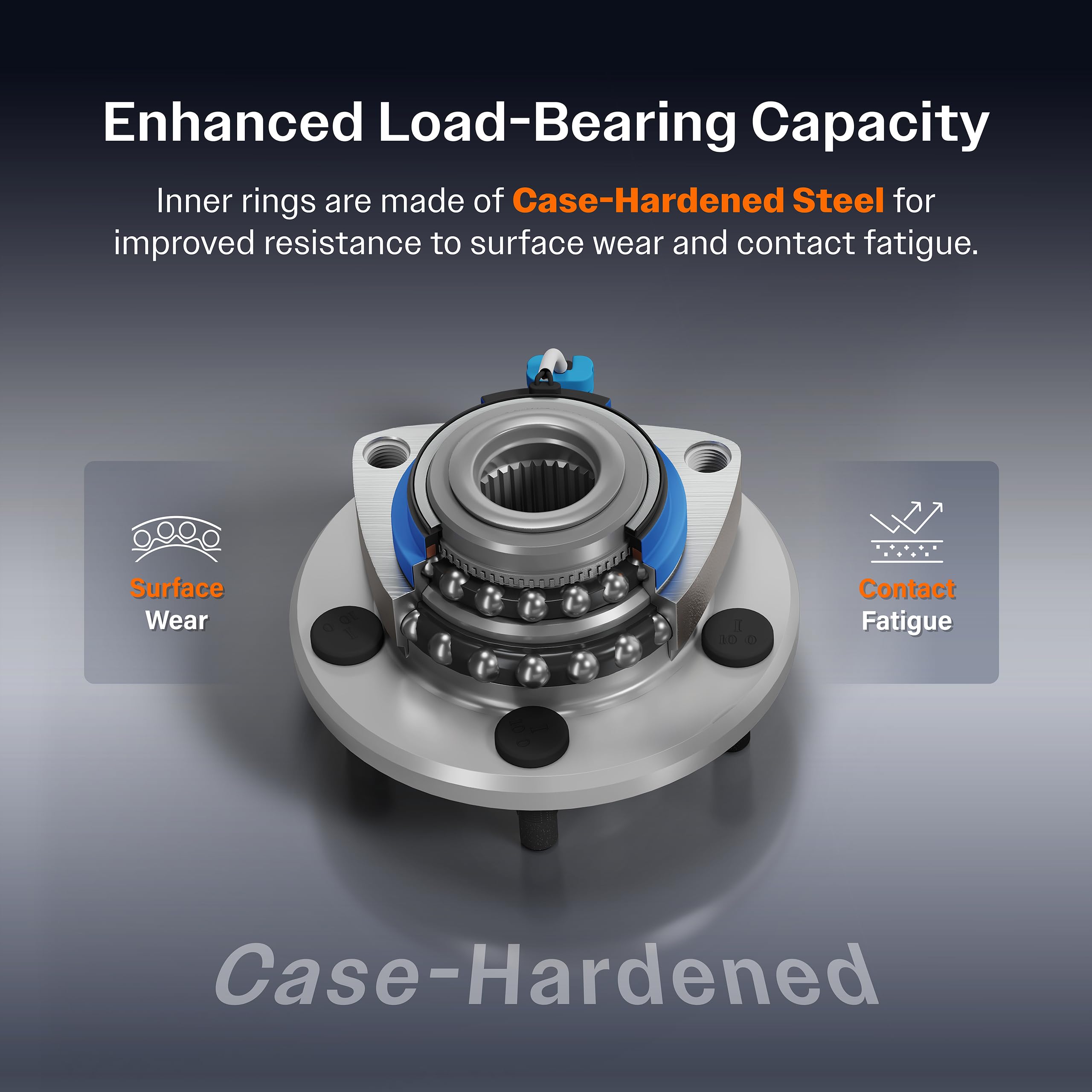 Premium Kugel Front Wheel Bearing & Hub Assembly Pair - Compatible with Ford F-250/F-350/F-450/F-550 Super Duty (Single Rear Wheels) - Driver & Passenger Side Replacement Part K70-100417 - Ideal for Off-Roading, Towing & Heavy-Duty Truck Maintenance