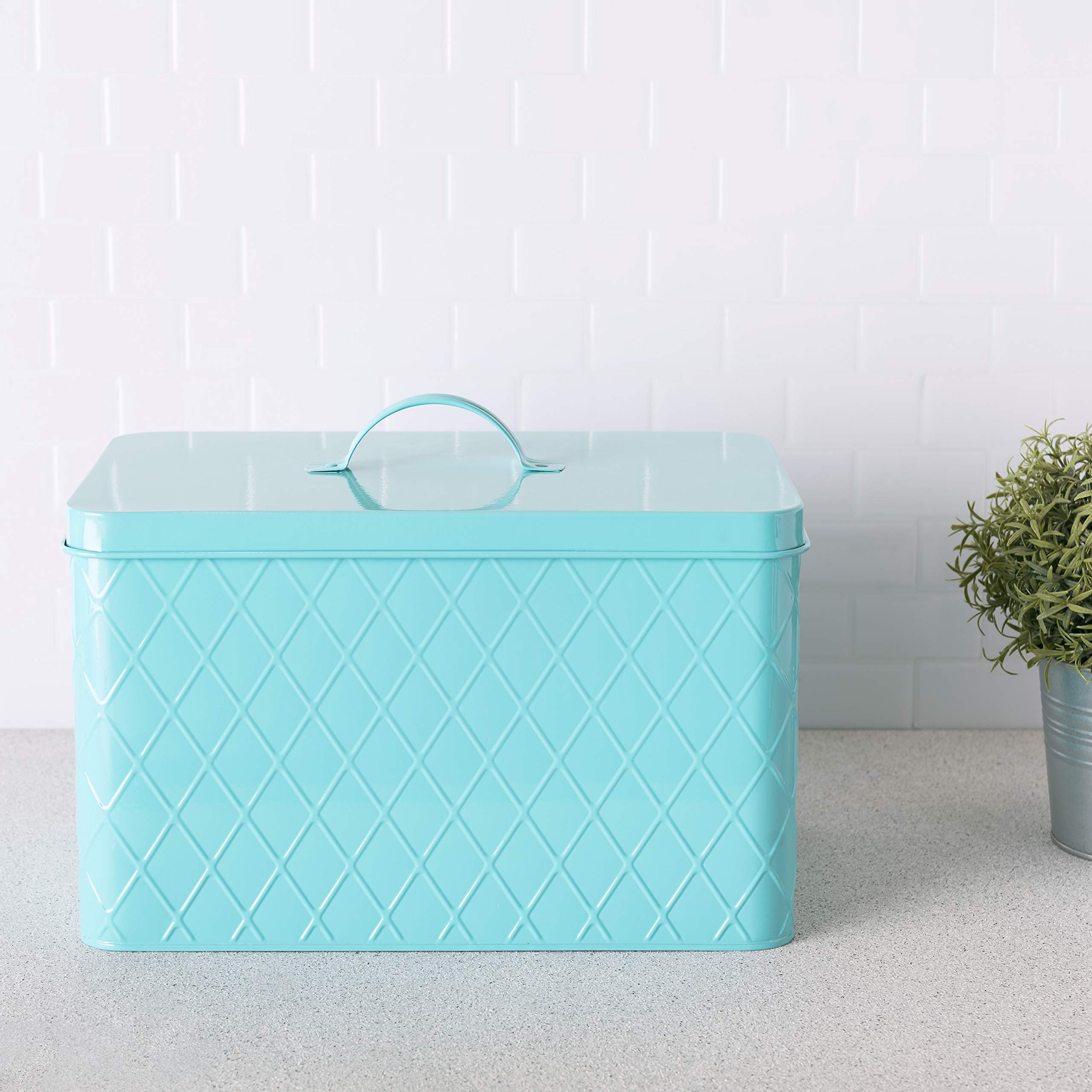 Home Basics Tin Kitchen Food Storage Canister Set - Airtight Bread Box with Lid for Pantry Organization | Perfect for Storing Bread, Cookies, and Dry Goods in Your Kitchen