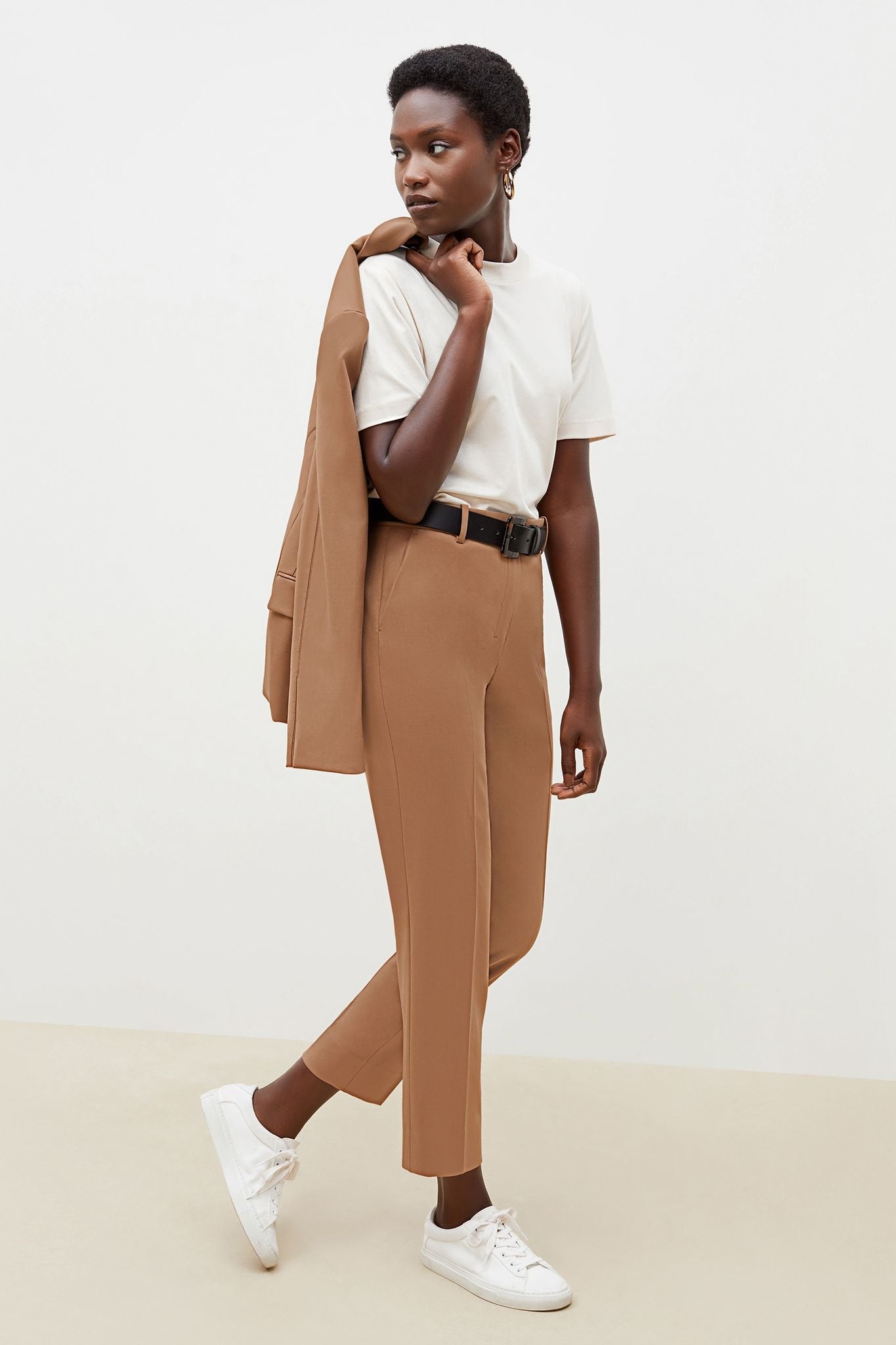 Mejia Washable Wool Twill Pants in Camel Color - Comfortable & Durable Trousers for Office, Travel & Casual Wear