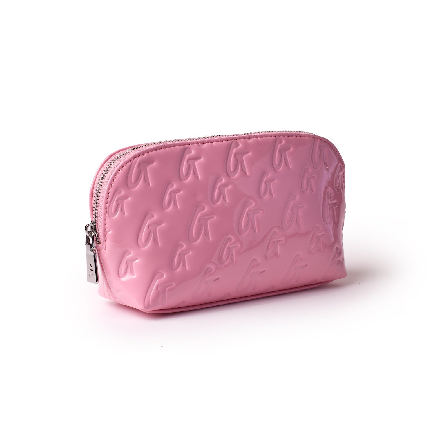 Monogram Cosmetic Pouch with Mirror - Pink | Travel Makeup Bag, Toiletry Organizer for Women & Girls | Perfect for Gym, Vacation & Daily Use