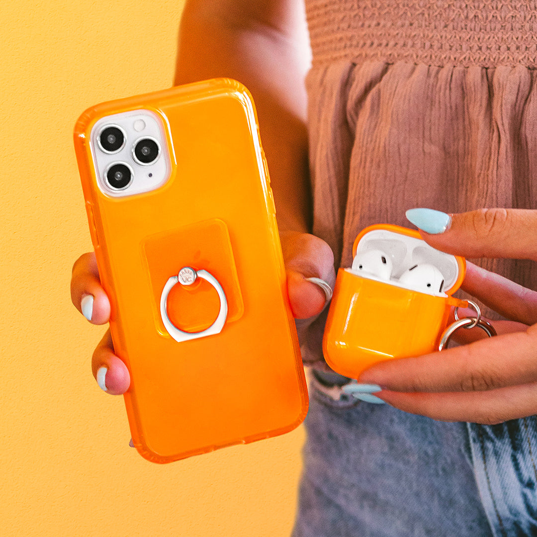 Neon Orange Clear iPhone Case - Shockproof & Scratch-Resistant Protective Cover for iPhone [Model] - Perfect for Outdoor Activities, Sports & Daily Use