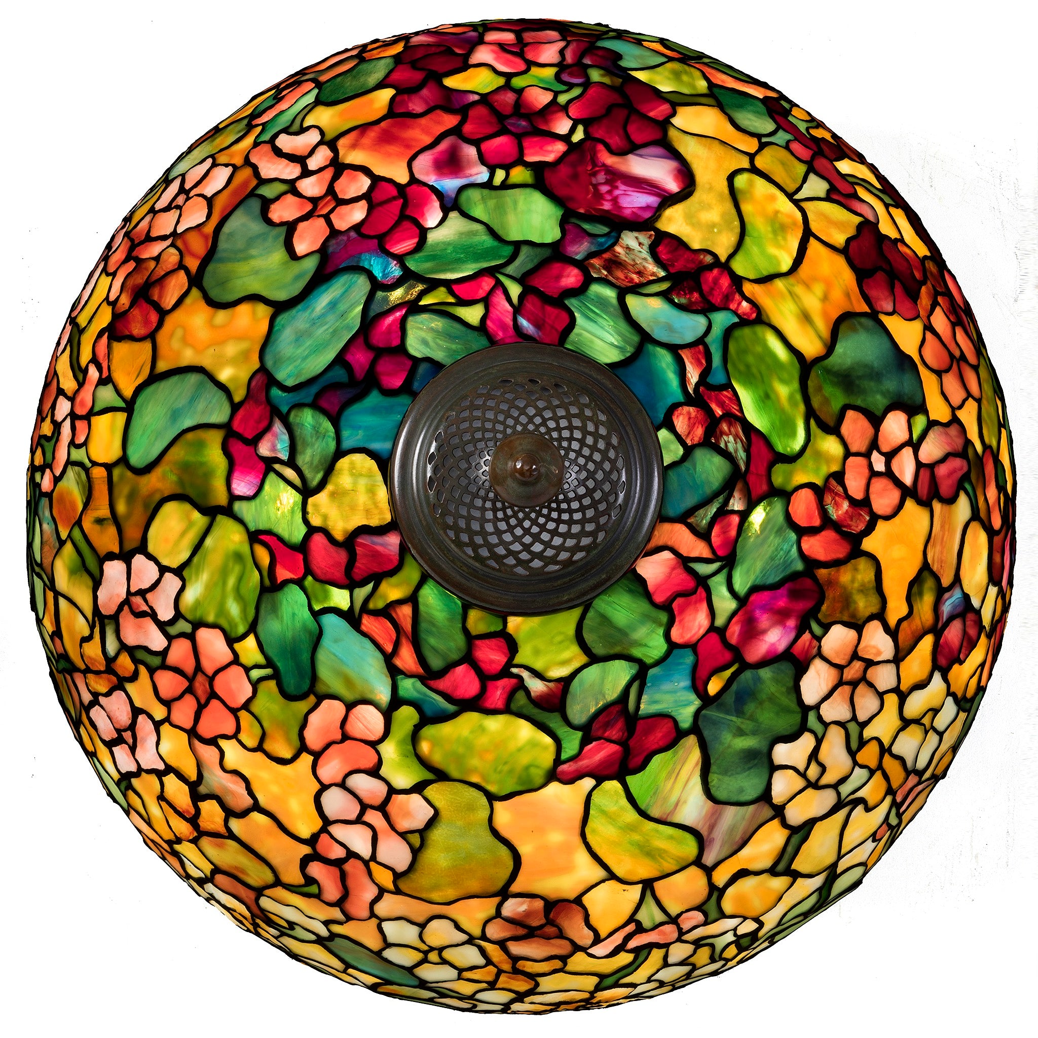 Tiffany Studios New York Nasturtium Table Lamp - Stained Glass Art Deco Desk Light for Home & Office Decor