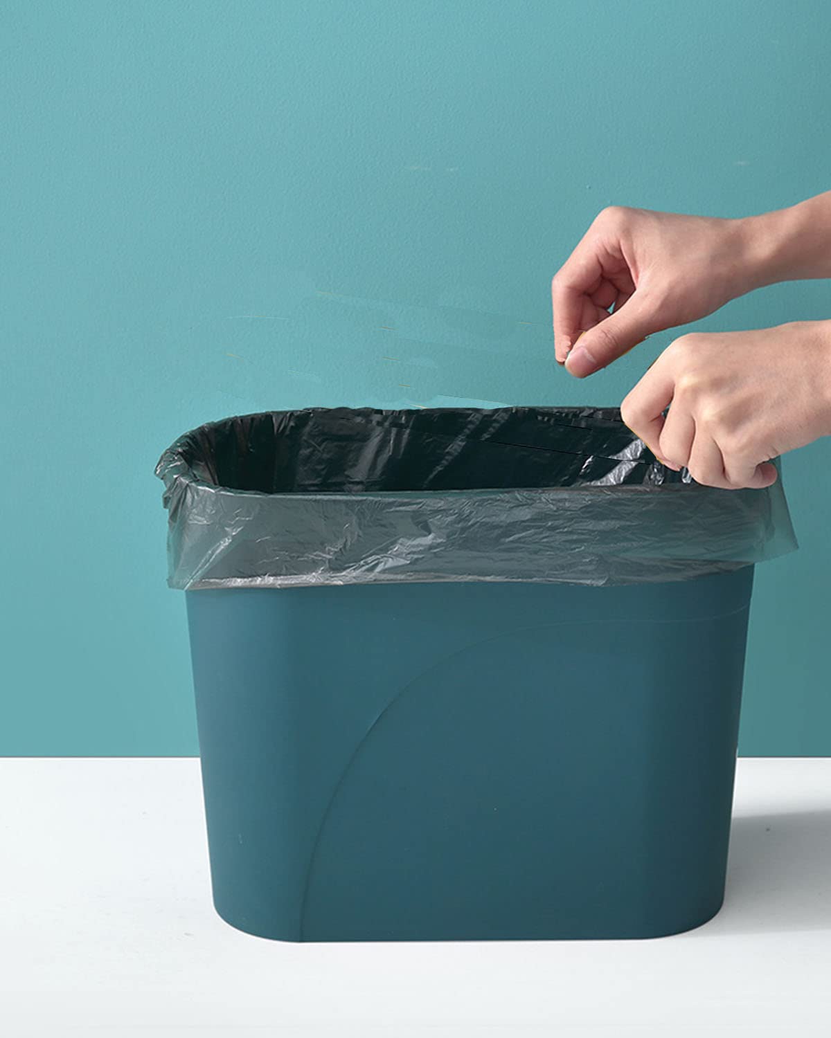 3 Gallon Slim Plastic Bathroom Trash Can - Set of 2, Grey - Perfect for Small Spaces, Under Sink & Vanity Organization