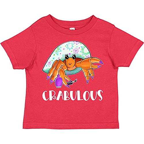 Inktastic Crabulous Cute Hermit Crab with Purple Nail Polish Toddler T-Shirt - Soft Cotton Kids Tee for Beach Vacation & Summer Outfits