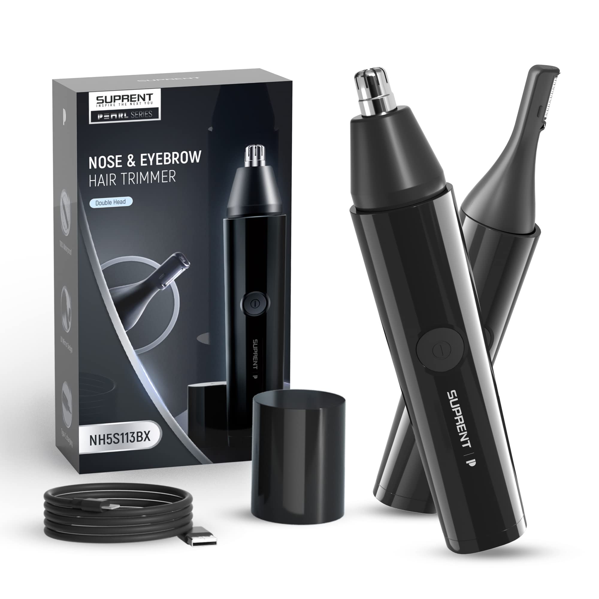 SUPRENT Professional Beard Trimmer for Men - Precision Nose Hair Trimmer - Grooming Kit for Facial Hair & Ear Hair - Perfect for Home, Travel & Salon Use